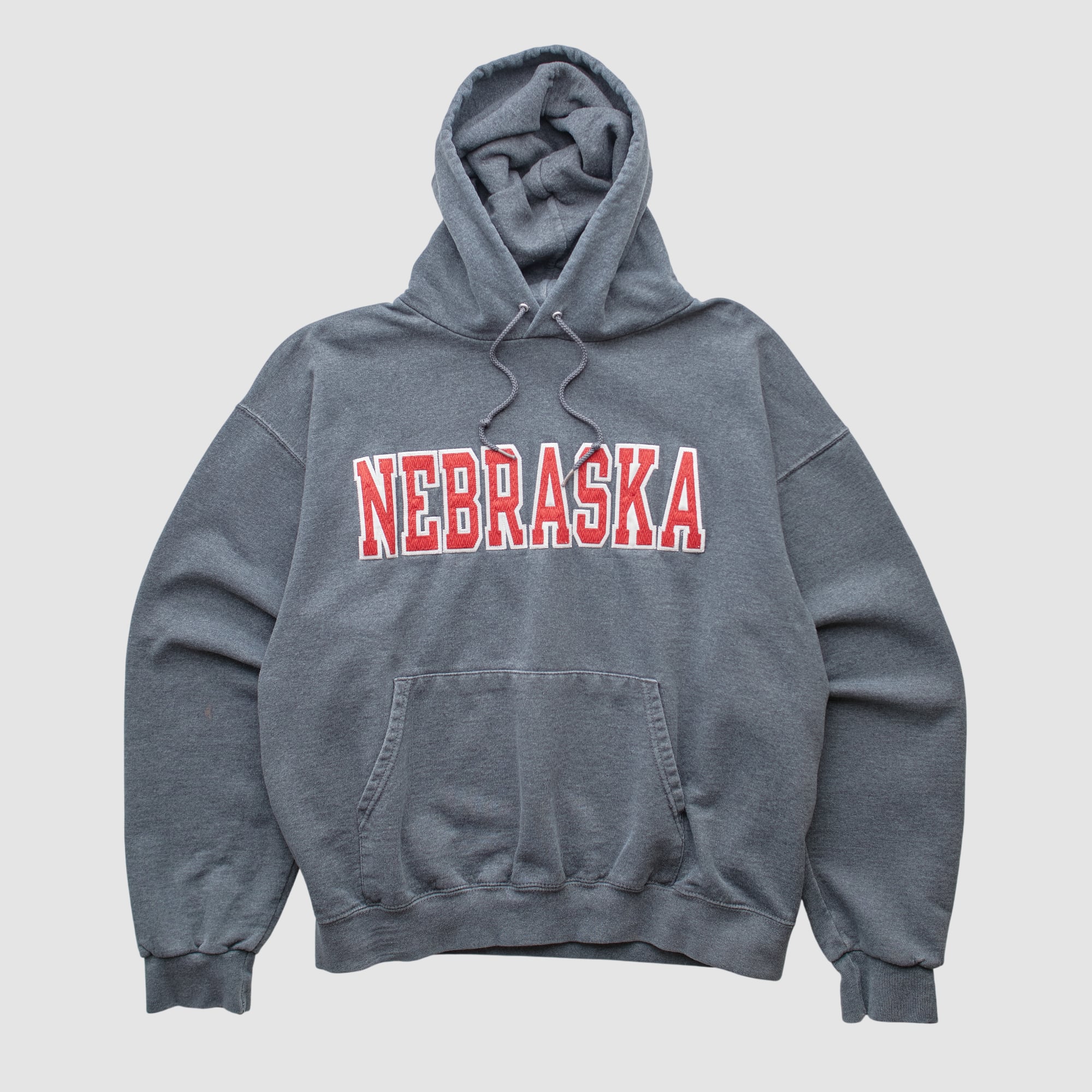 Nebraska Huskers Champion 2000s Hooded Pullover Sweatshirt - Dark Heather Gray - S