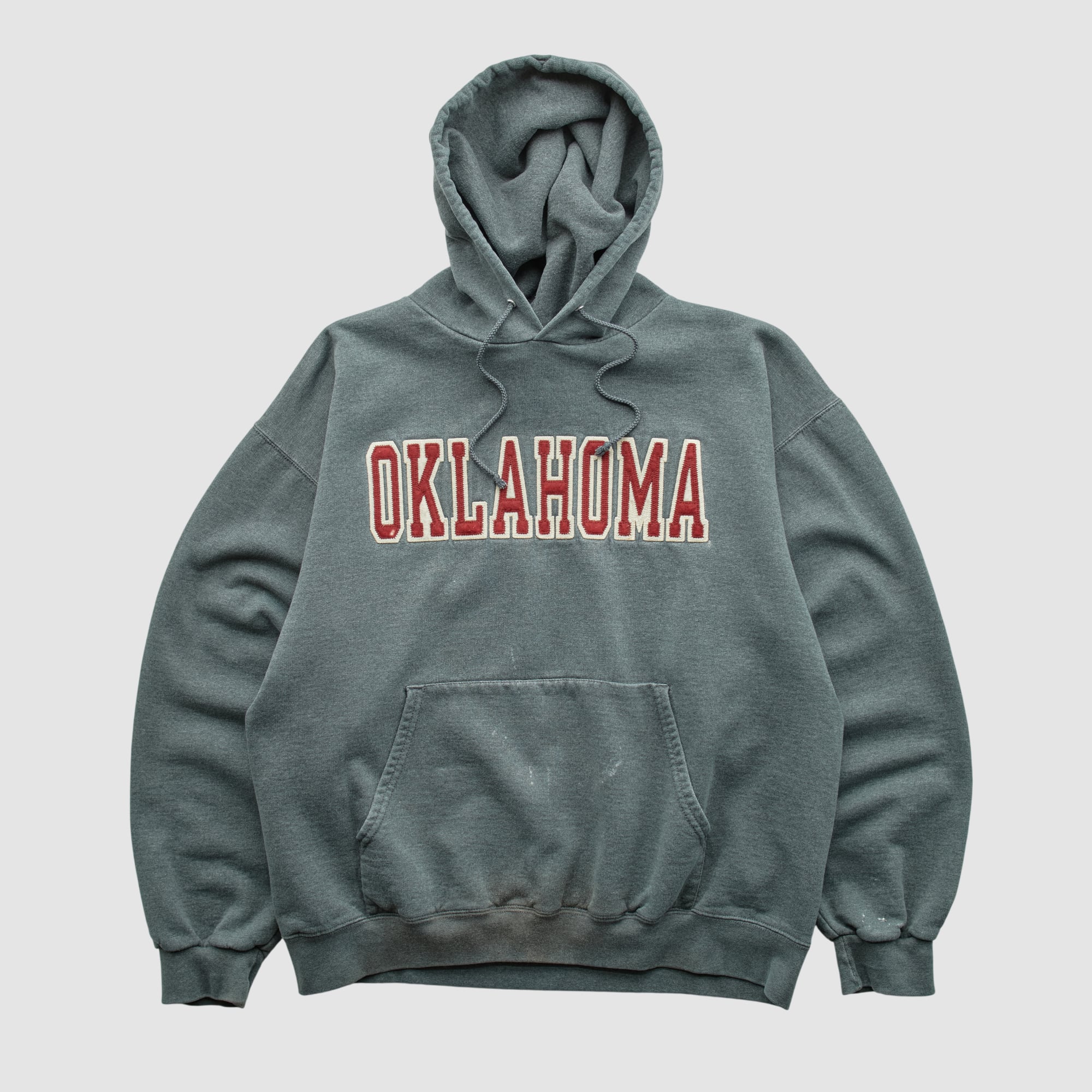Oklahoma Sooners Champion 2000s Hooded Pullover Sweatshirt - Dark Heather Gray - S
