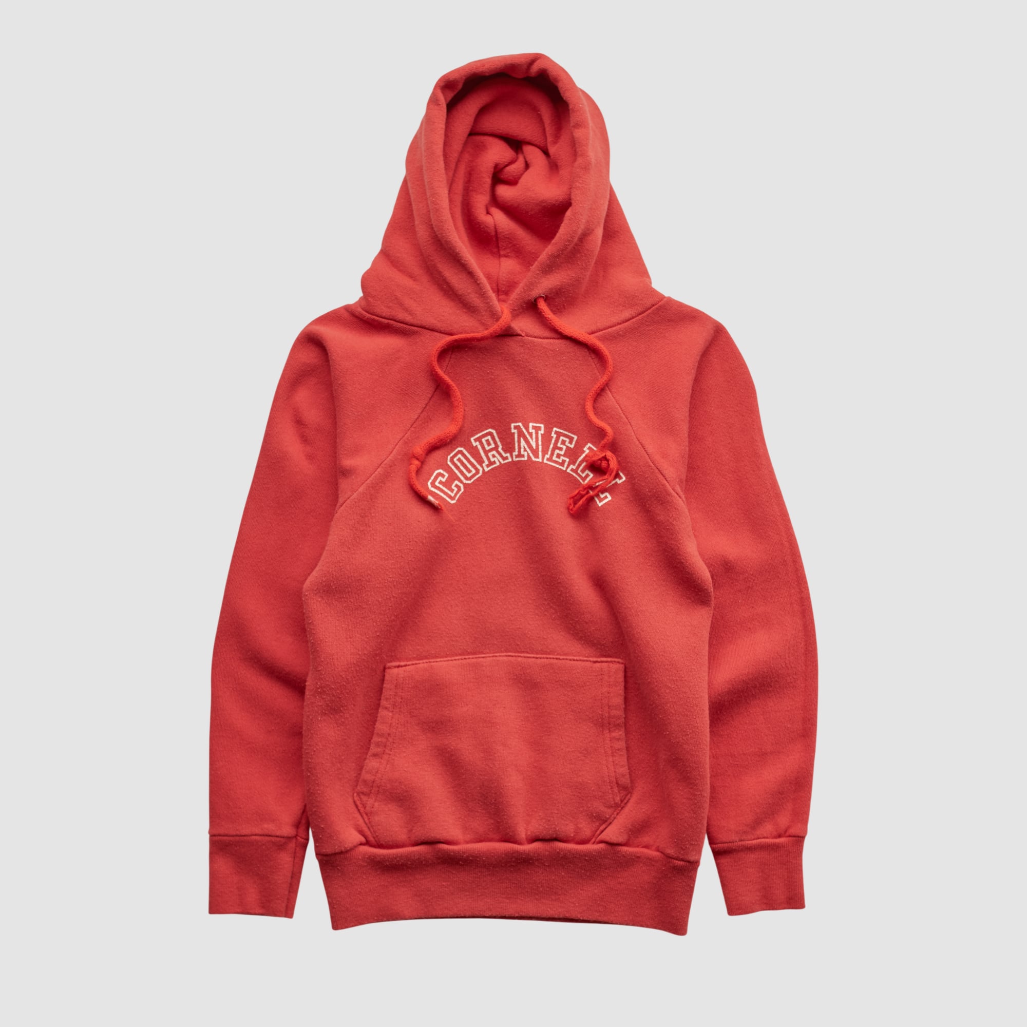 Cornell Big Red Champion 80s Hooded Pullover Sweatshirt - Red - Yth S