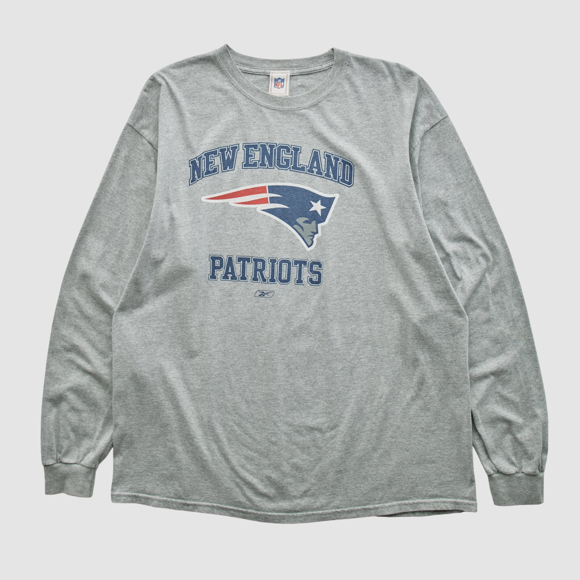 New England Patriots NFL 2000s Long Sleeve T-shirt - Heather Gray - L
