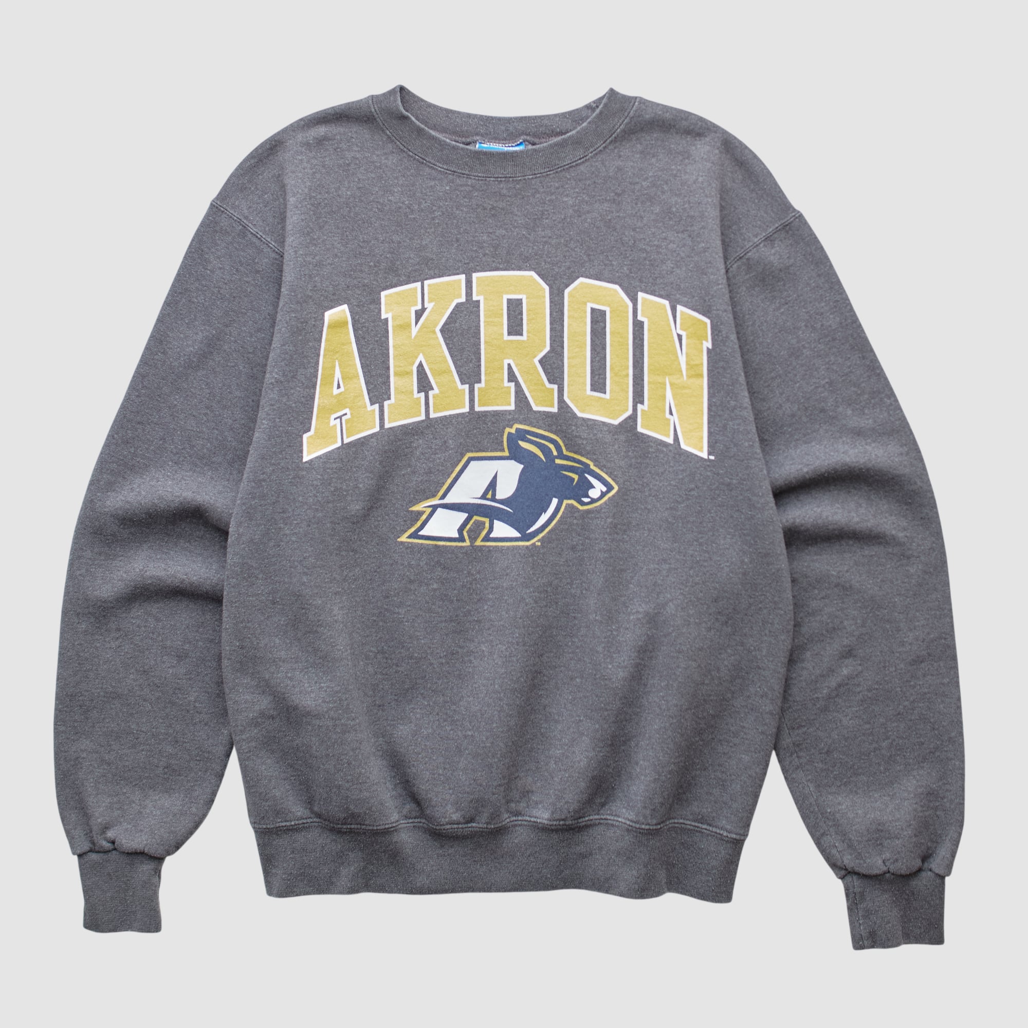 Akron Zips Champion 2010s Pullover Sweatshirt - Dark Heather Gray - XS