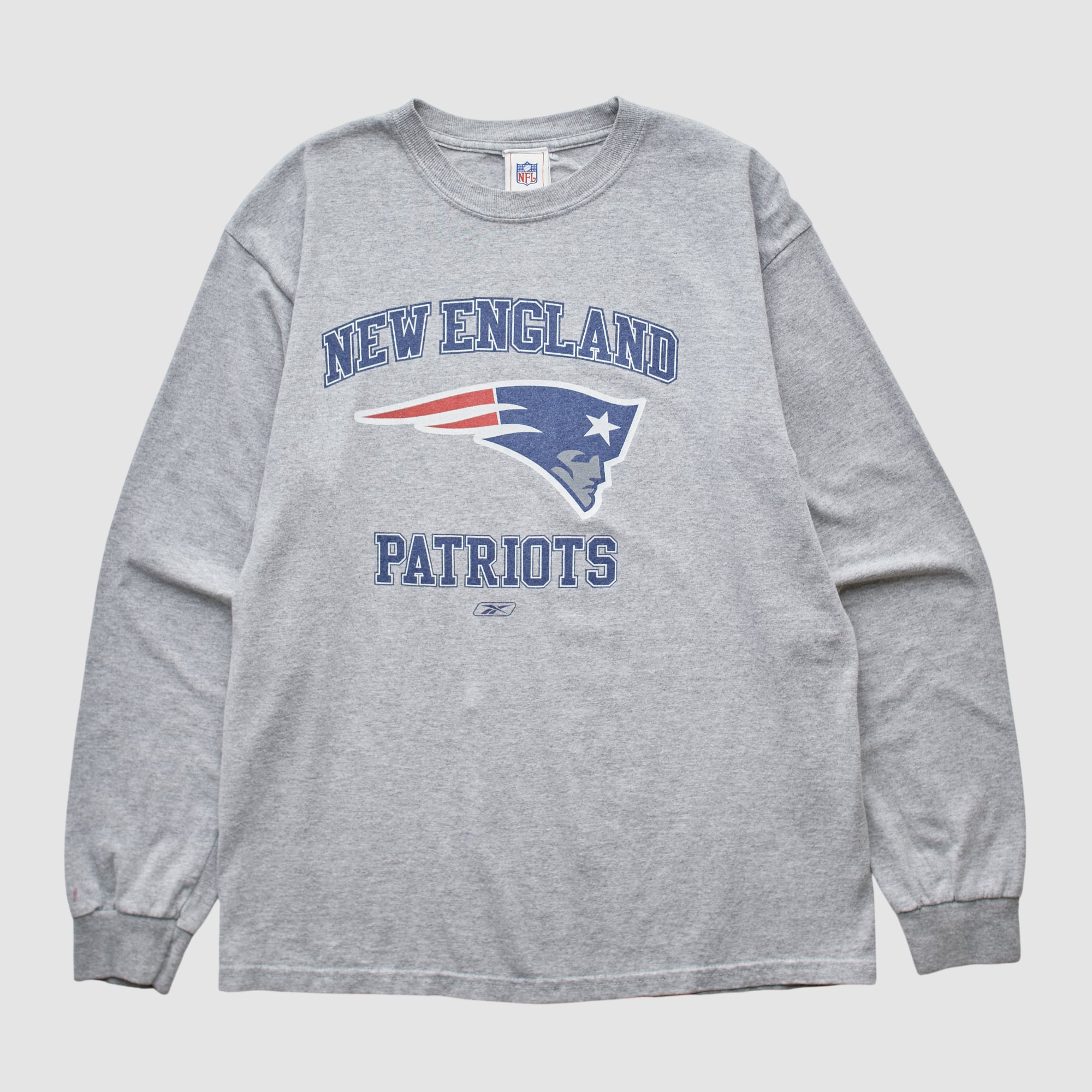 New England Patriots Reebok 2000s Long Sleeve T-shirt - Heather Gray - S