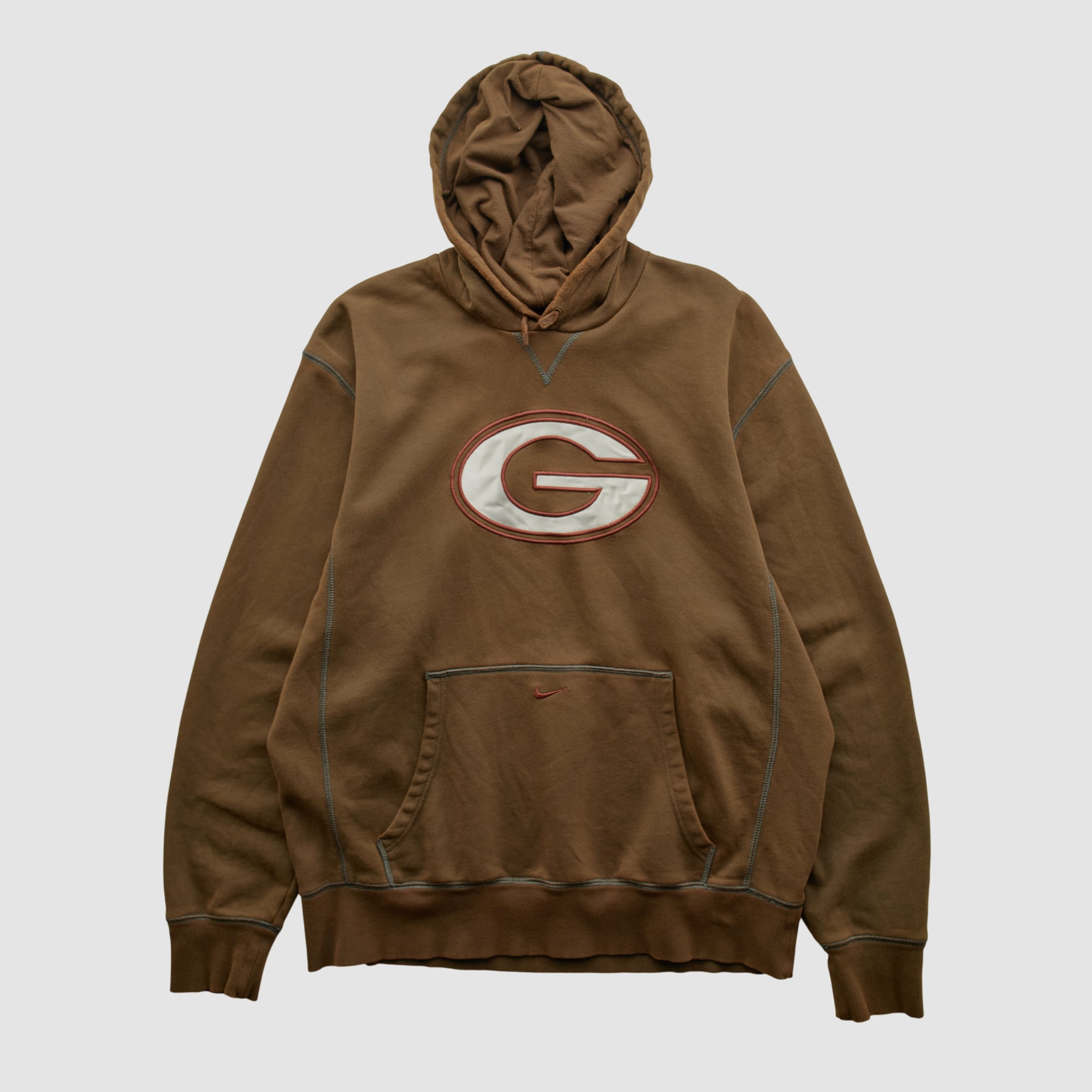 Green Bay Packers Nike 2000s Hooded Pullover Sweatshirt - Brown - M
