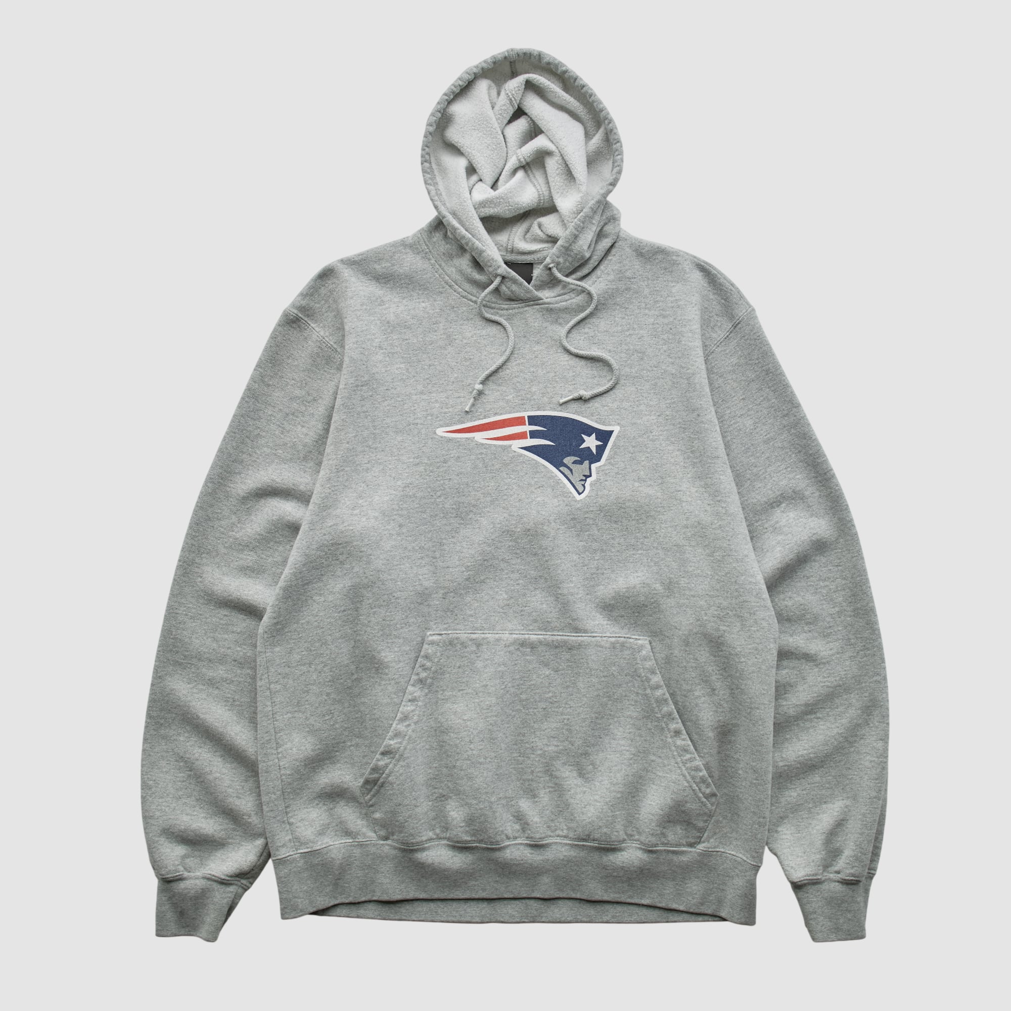 New England Patriots Reebok 2000s Hooded Pullover Sweatshirt - Heather Gray - XS