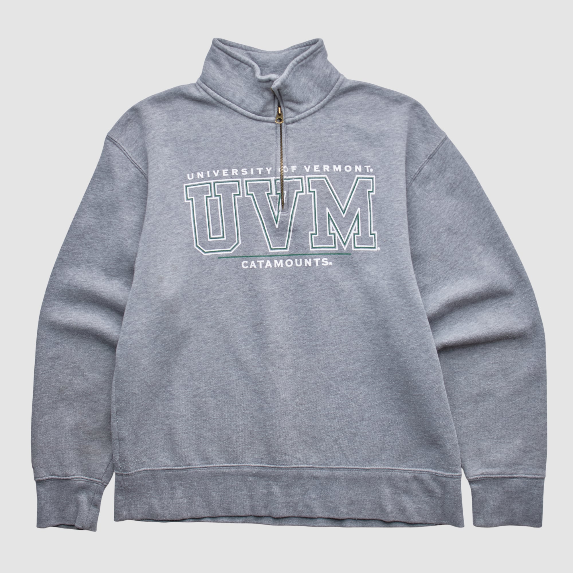 Vermont Catamounts Jansport 2000s 1/4 Zip Sweatshirt - Heather Gray - S