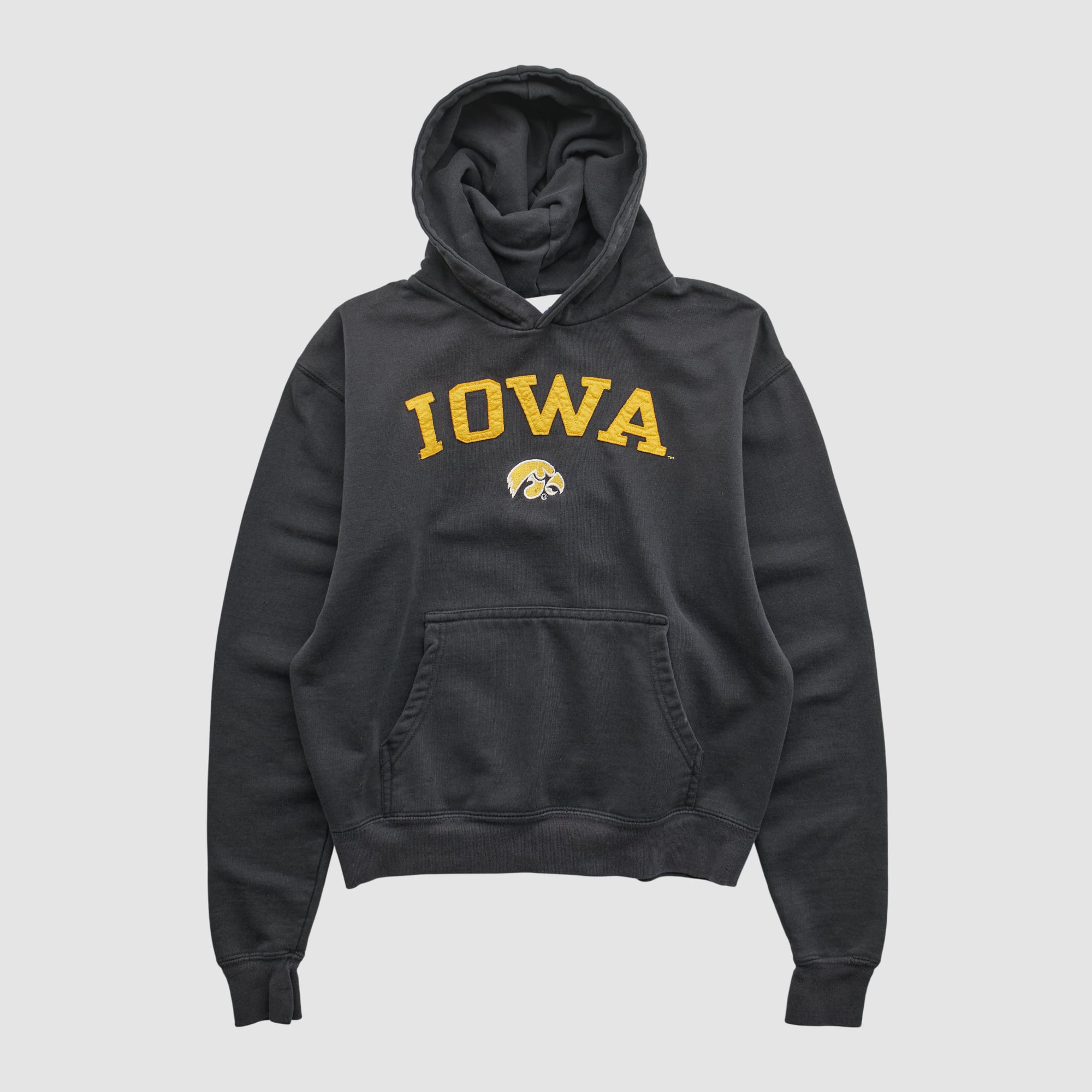 Iowa Hawkeyes Old Varsity Brand 2010s Hooded Pullover Sweatshirt - Black - XXS