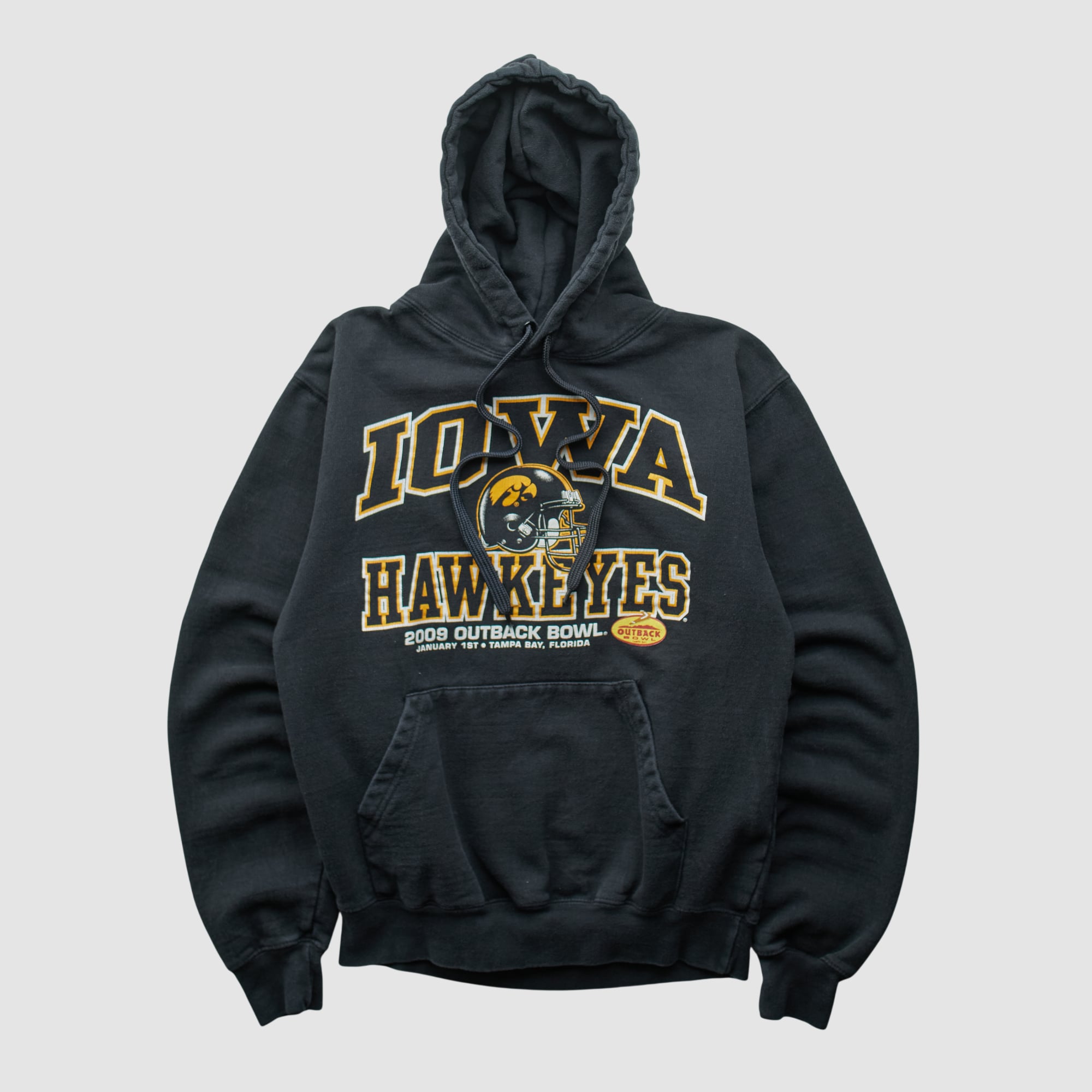 Iowa Hawkeyes Campus One Sportswear 2009 Hooded Pullover Sweatshirt - Black - XXS