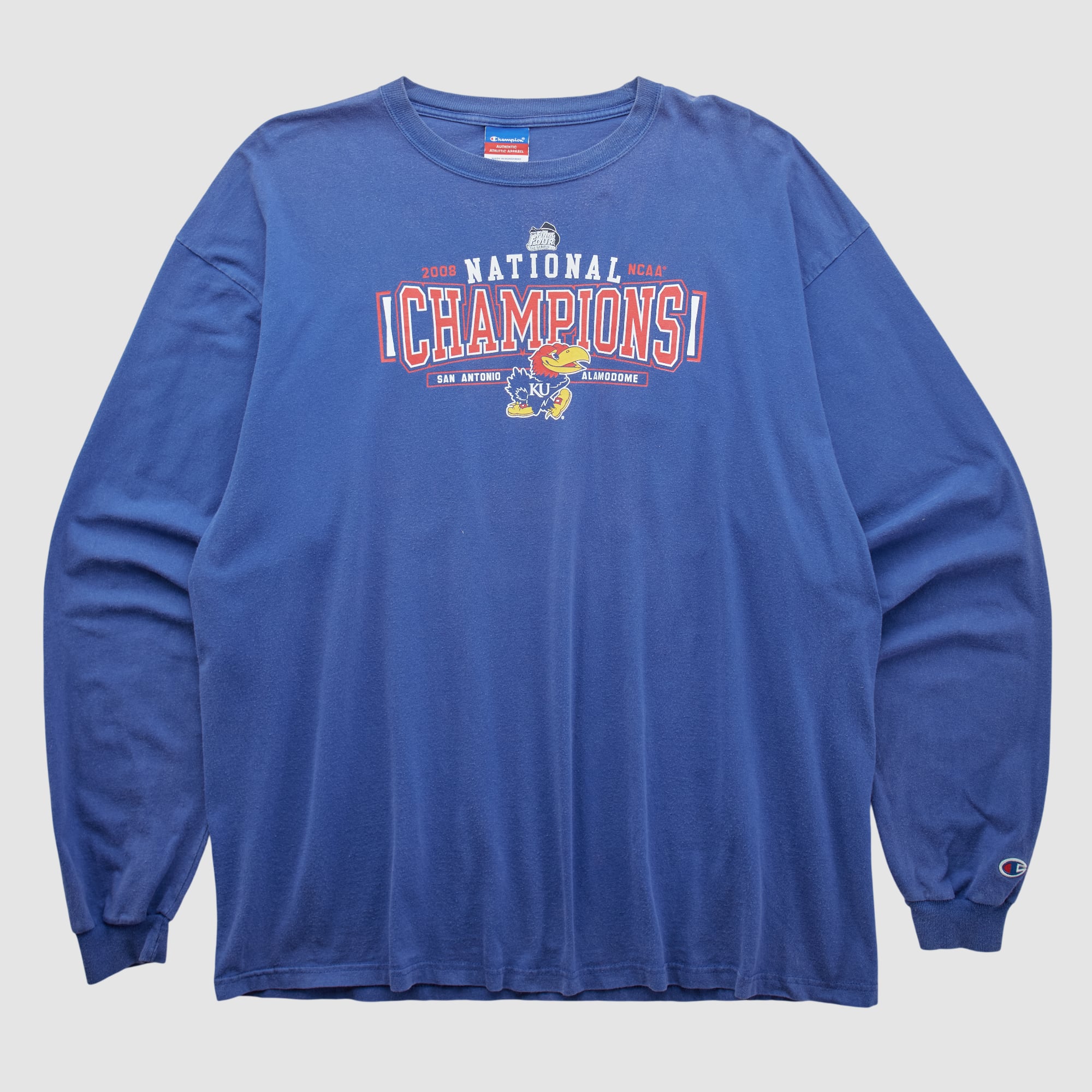 Kansas Jayhawks Champion 2008 Long Sleeve T-shirt - Blue - 2XL