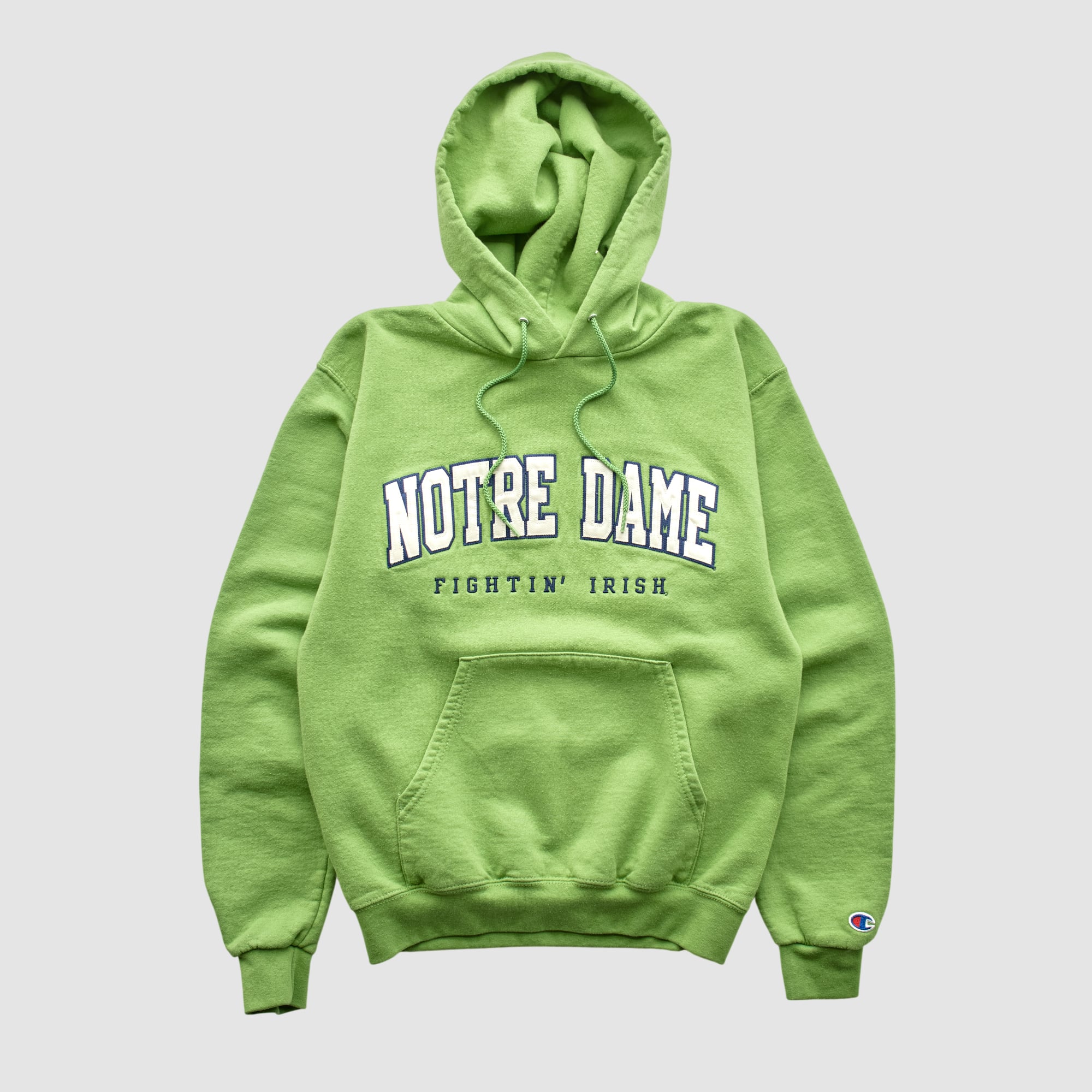 Notre Dame Fighting Irish Champion 2000s Hooded Pullover Sweatshirt - Green - XXS