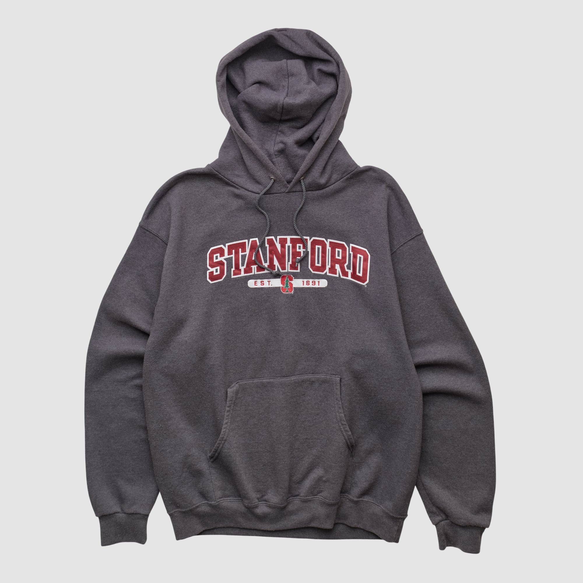 Stanford Cardinal Champion 2000s Hooded Pullover Sweatshirt - Dark Heather Gray - S