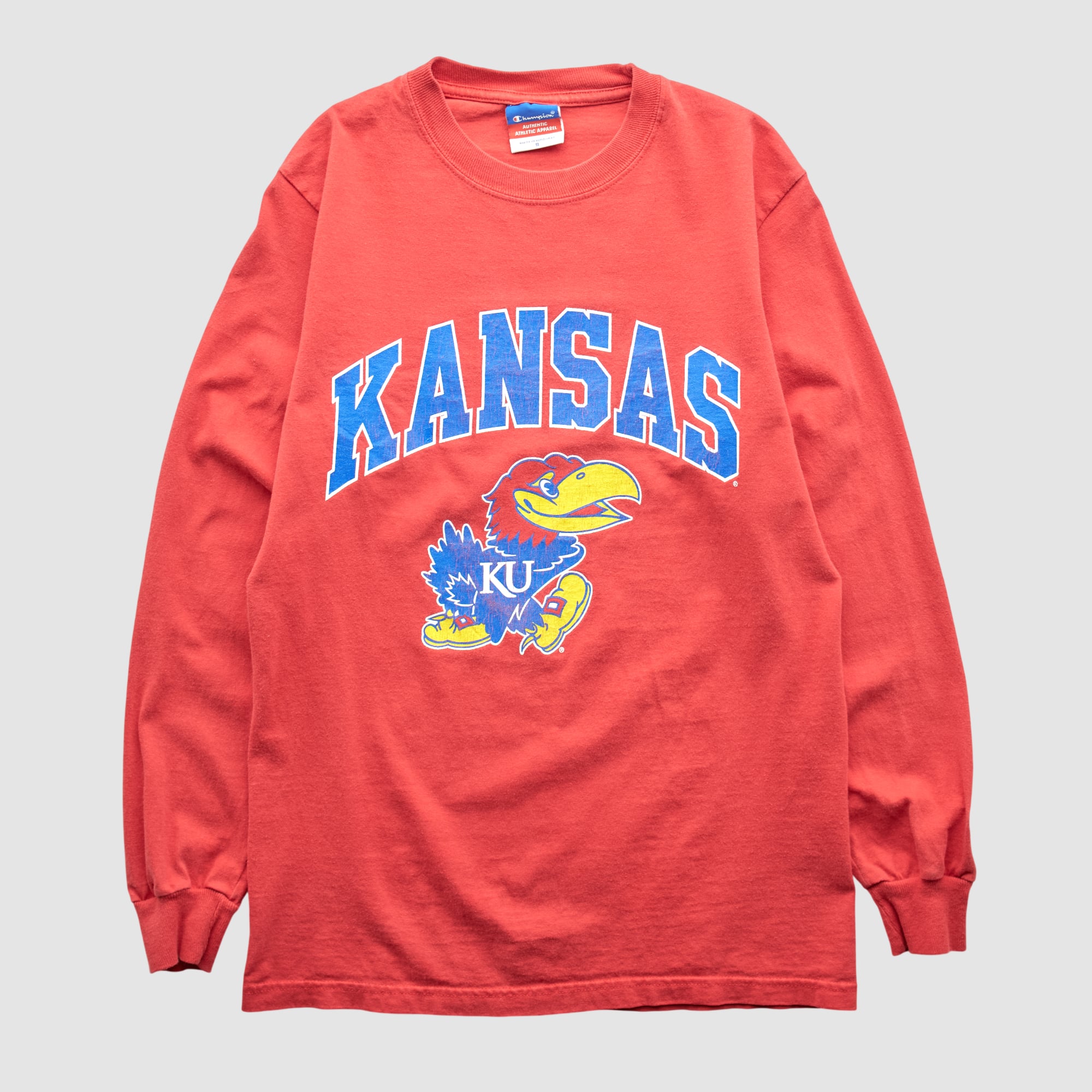 Kansas Jayhawks Champion 2000s Long Sleeve T-shirt - Red - XS