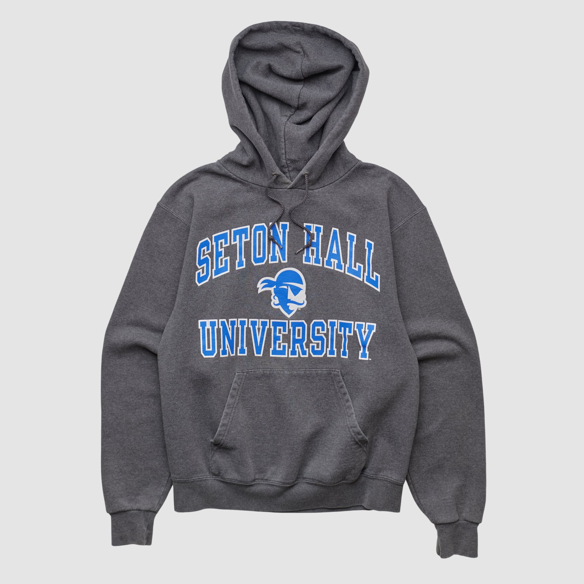 Seton Hall Pirates Champion 2010s Hooded Pullover Sweatshirt - Dark Heather Gray - XXS