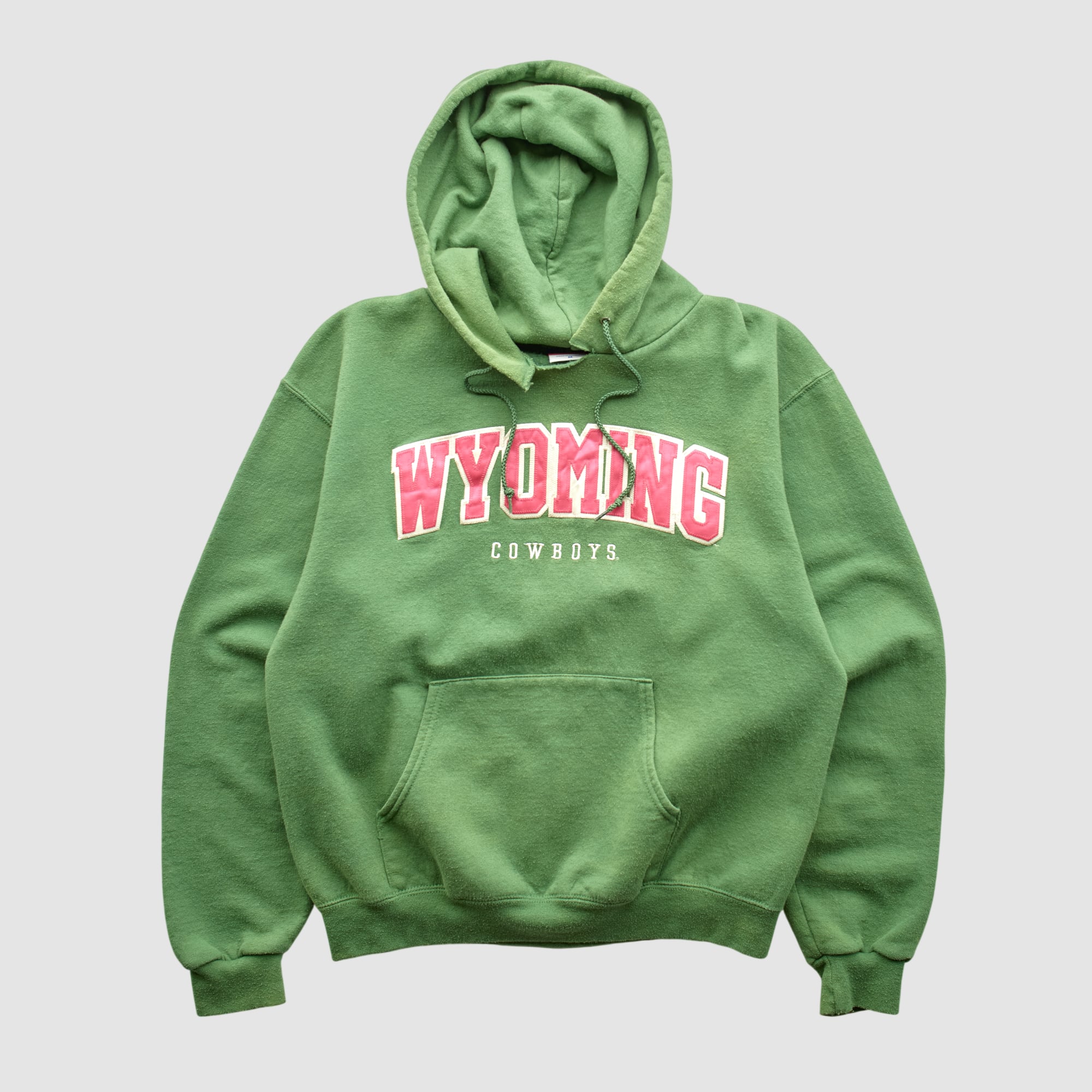 Wyoming Cowboys Champion 2000s Hooded Pullover Sweatshirt - Green - XS