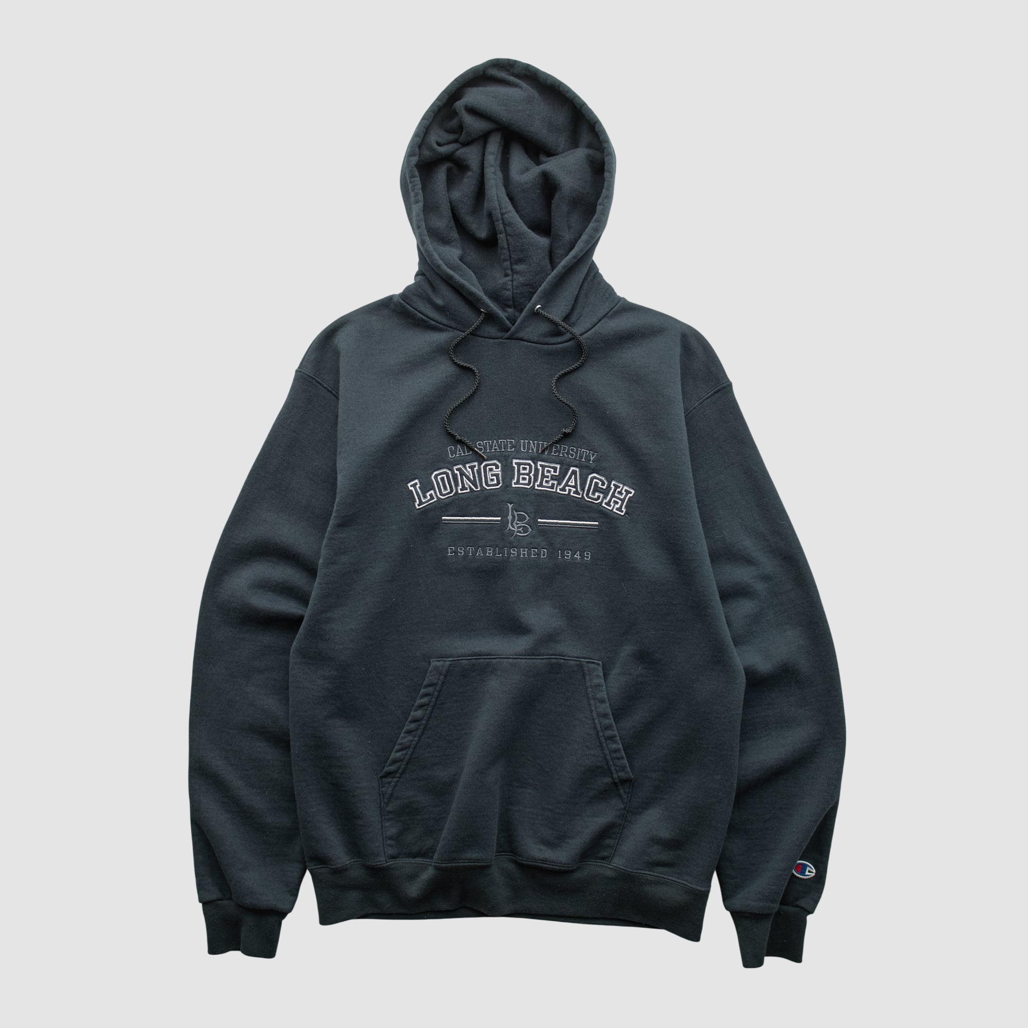 Cal State Long Beach Champion 2000s Hooded Pullover Sweatshirt - Black - XS