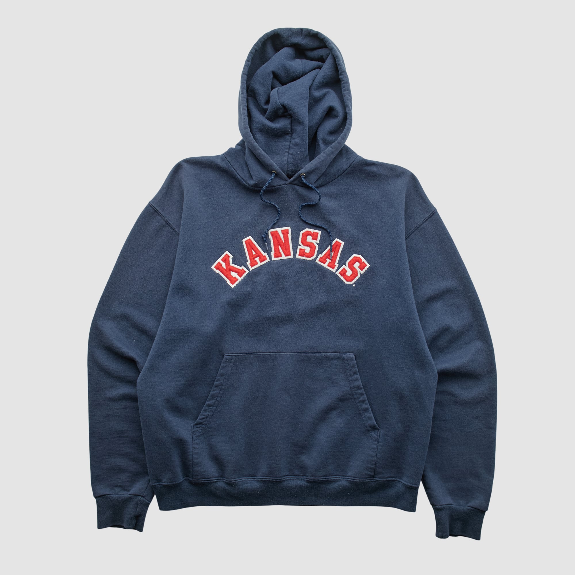 Kansas Jayhawks Champion 2000s Hooded Pullover Sweatshirt - Navy - XS