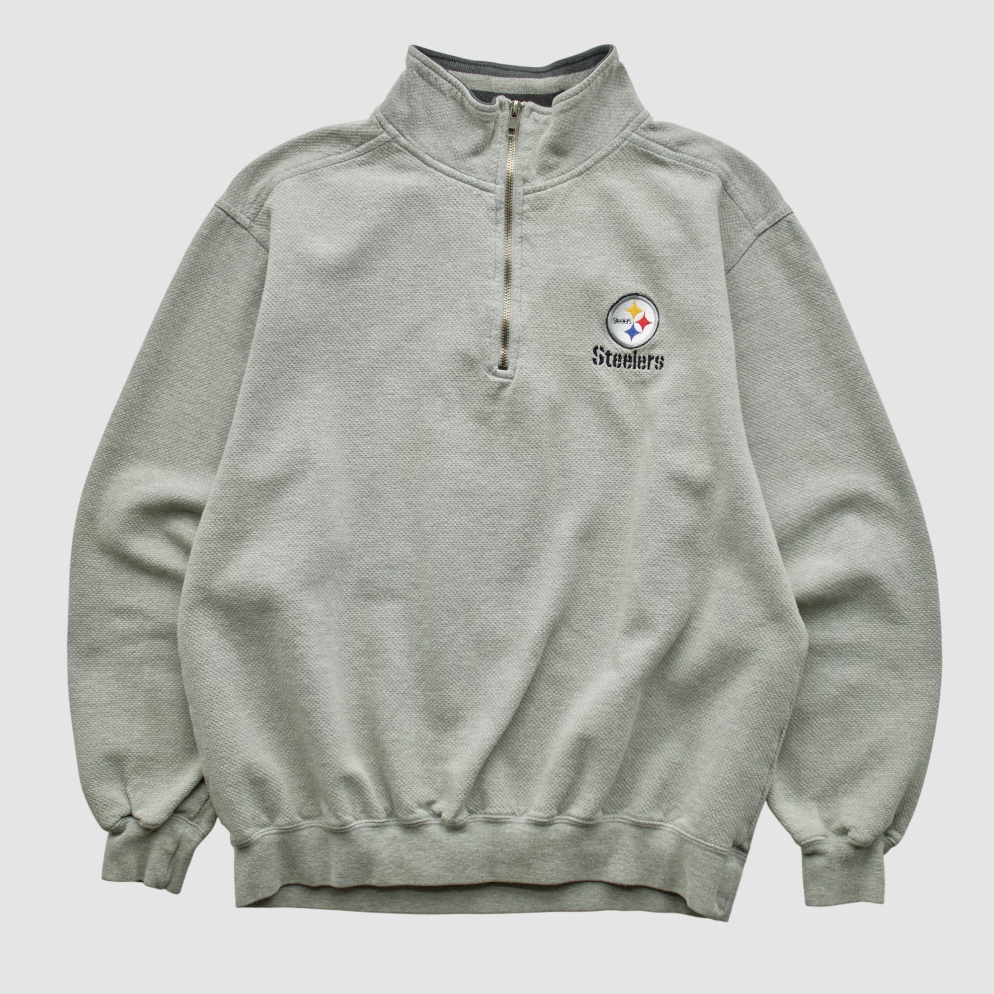 Pittsburgh Steelers Lee Sport 90s 1/4 Zip Sweatshirt - Heather Gray - XS