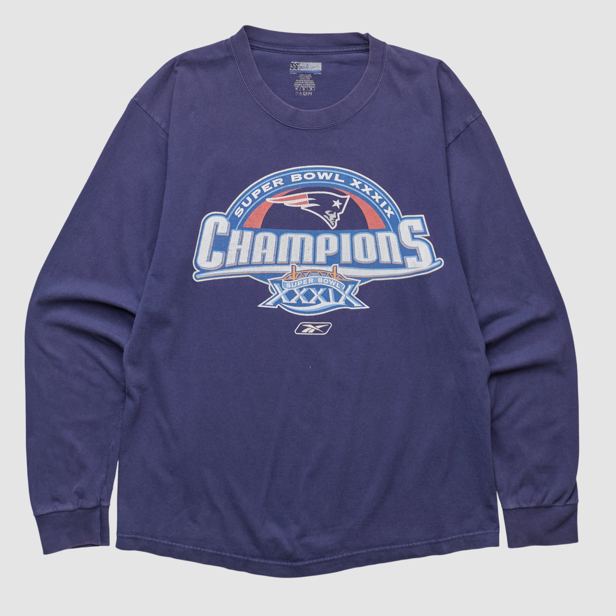 New England Patriots Reebok 2005 Long Sleeve T-shirt - Navy - M