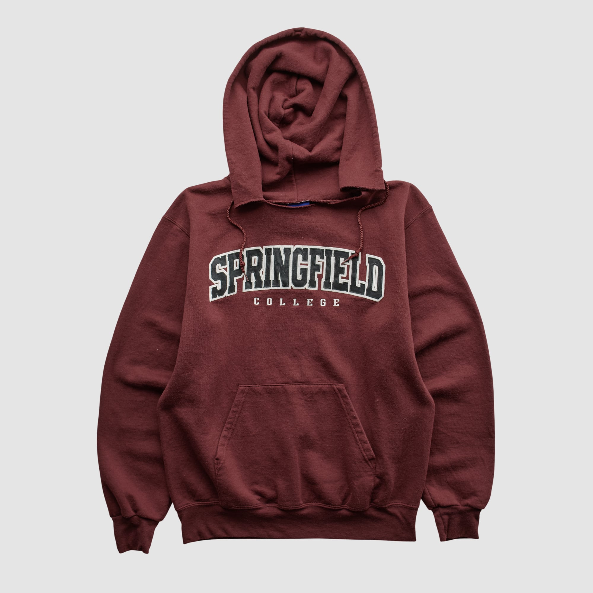 Springfield College Pride Champion 2000s Hooded Pullover Sweatshirt - Maroon - XS