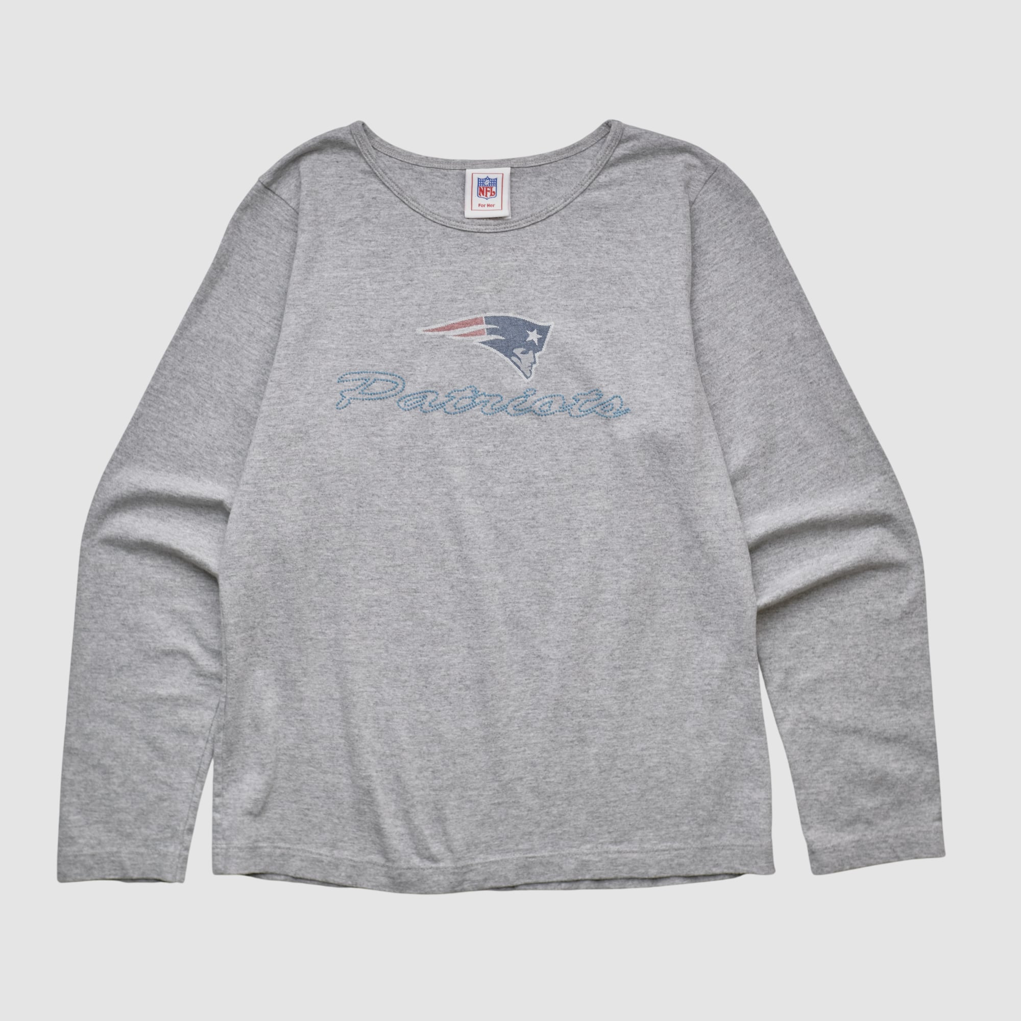 New England Patriots NFL 2000s Long Sleeve T-shirt - Heather Gray - L