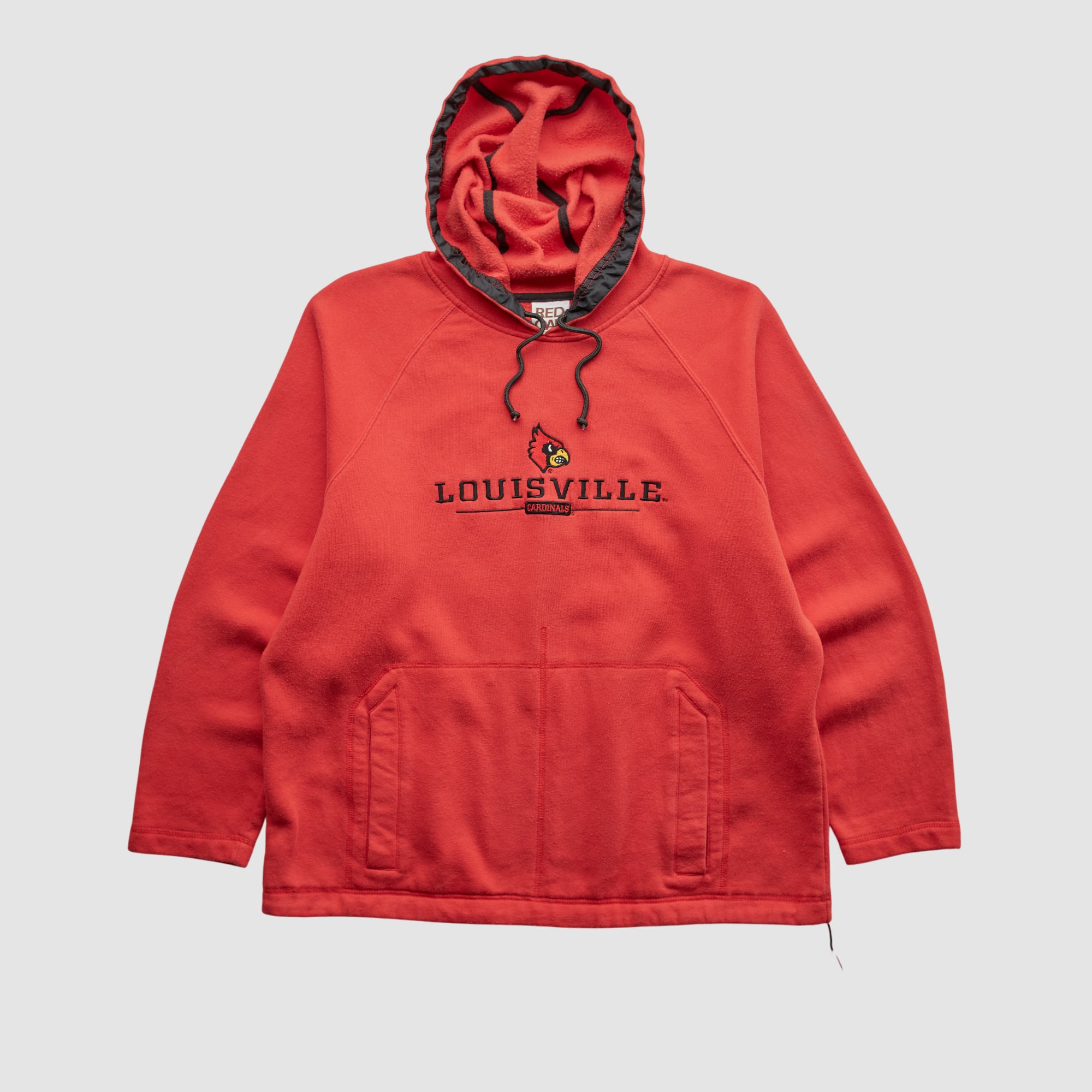 Louisville Cardinals Red Oak Sportswear 2000s Hooded Pullover Sweatshirt - Red - M