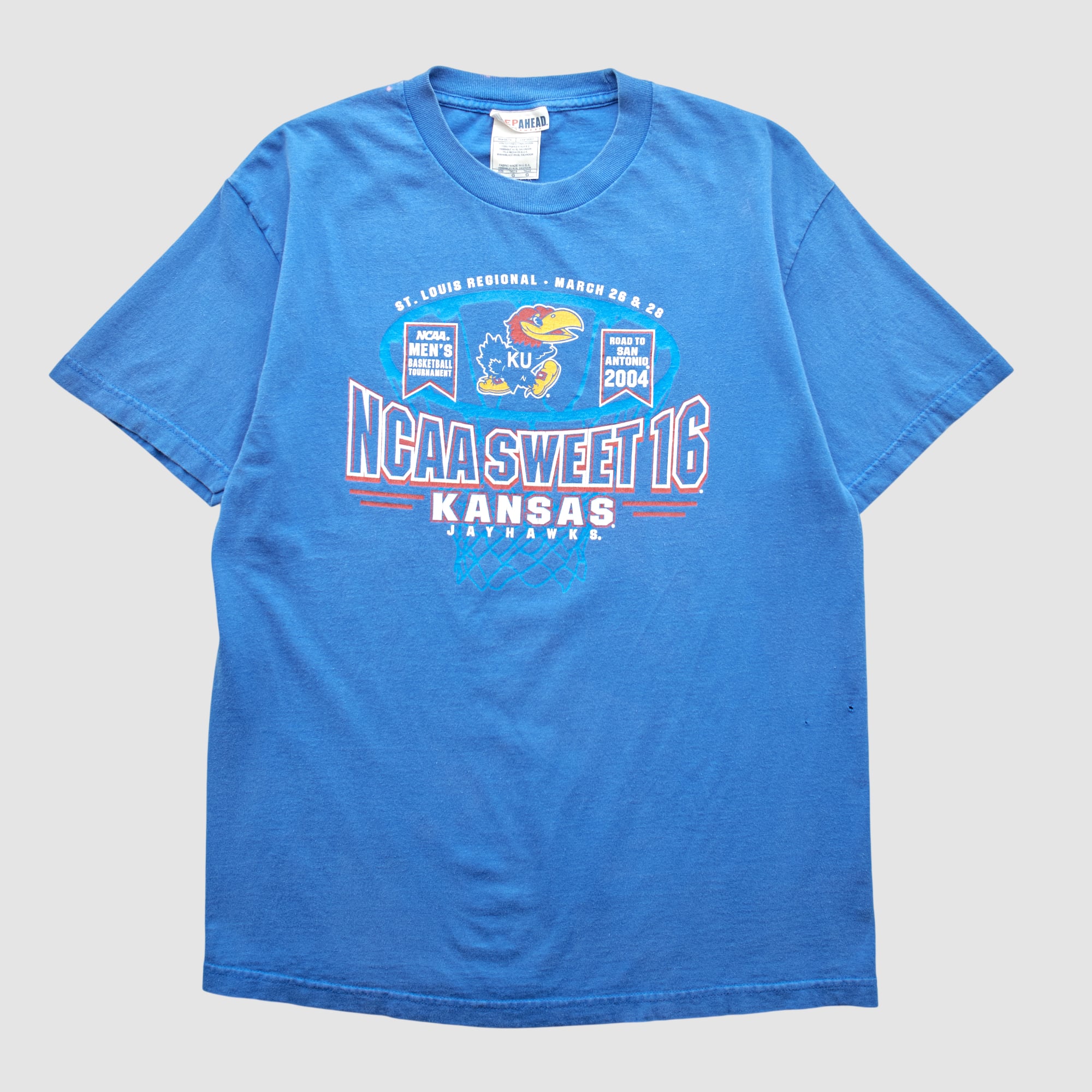 Kansas Jayhawks Step Ahead Sportswear 2004 T-shirt - Blue - M