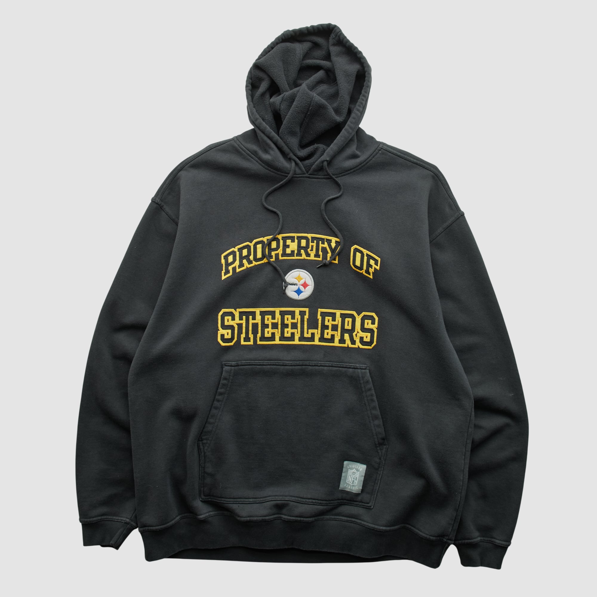 Pittsburgh Steelers Reebok 2000s Hooded Pullover Sweatshirt - Black - L