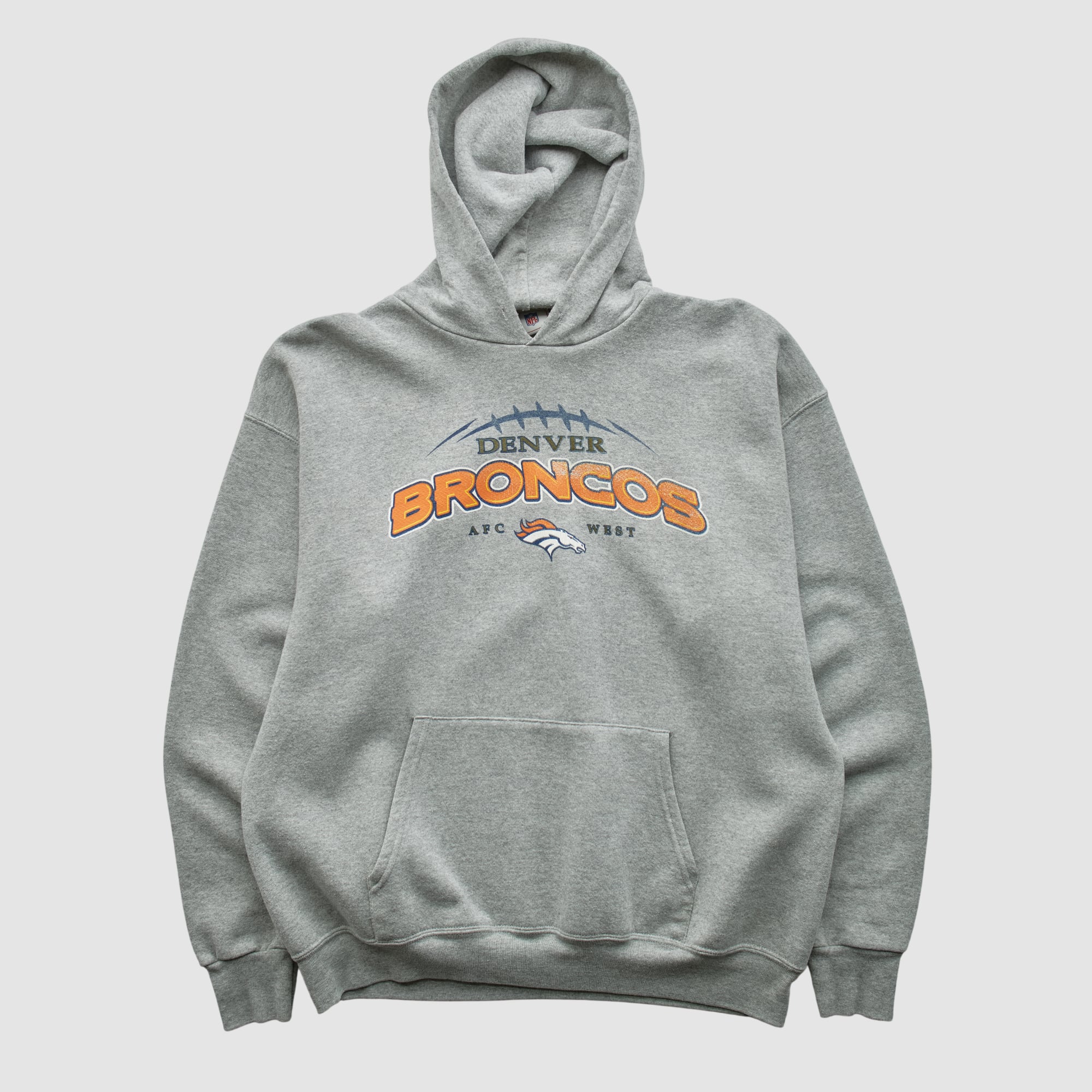 Denver Broncos NFL 2000s Hooded Pullover Sweatshirt - Heather Gray - M