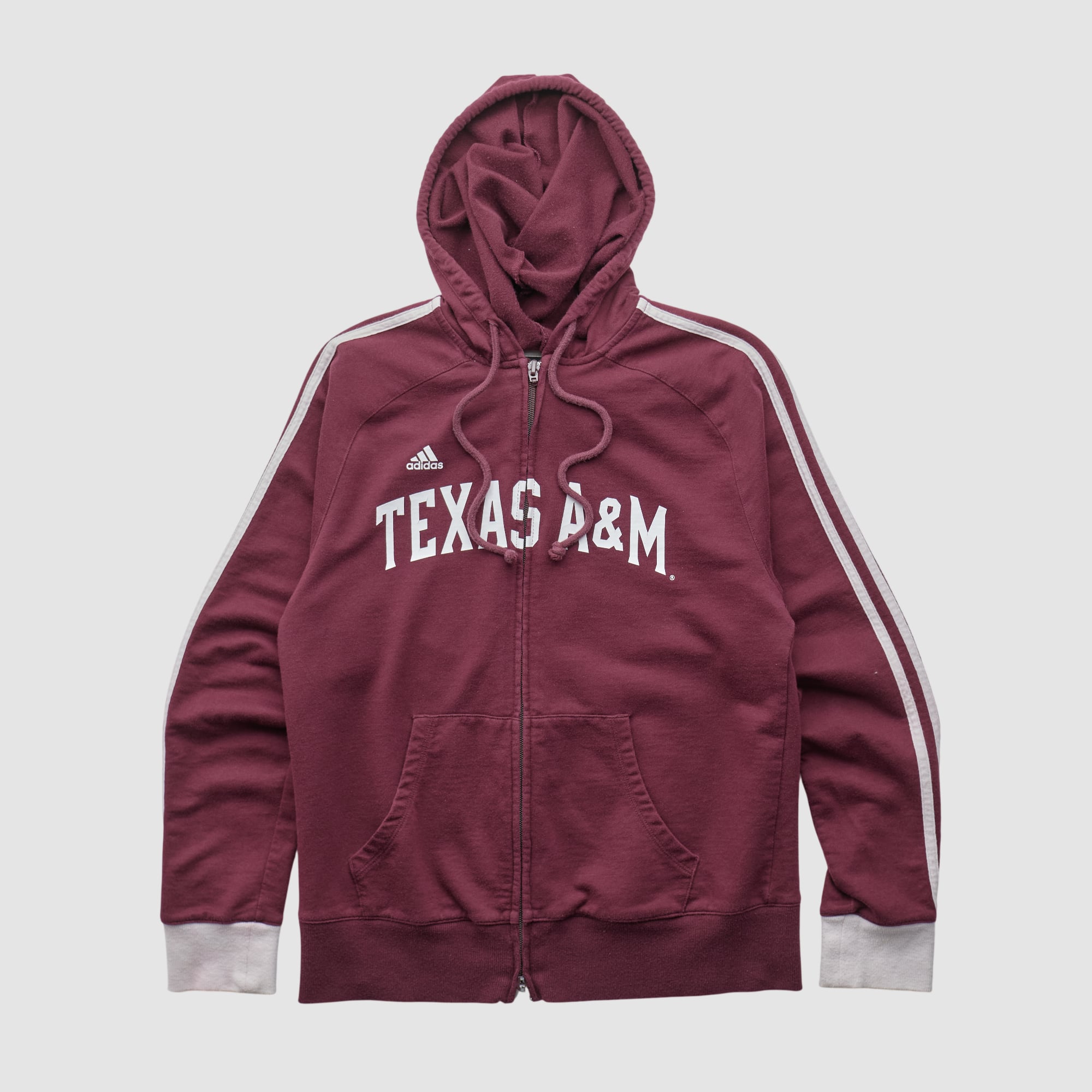 Texas A&M Aggies Adidas 2010s Hooded Full Zip Sweatshirt - Maroon - XXS