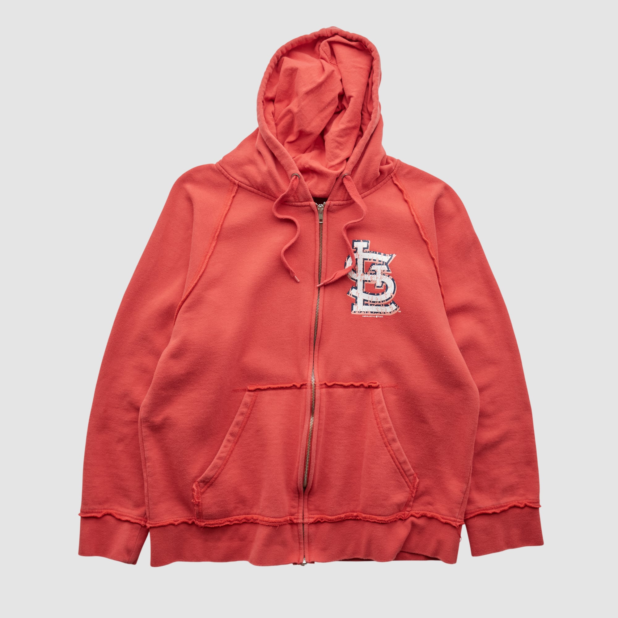 St. Louis Cardinals Genuine Merchandise 2000s Hooded Full Zip Sweatshirt - Red - S