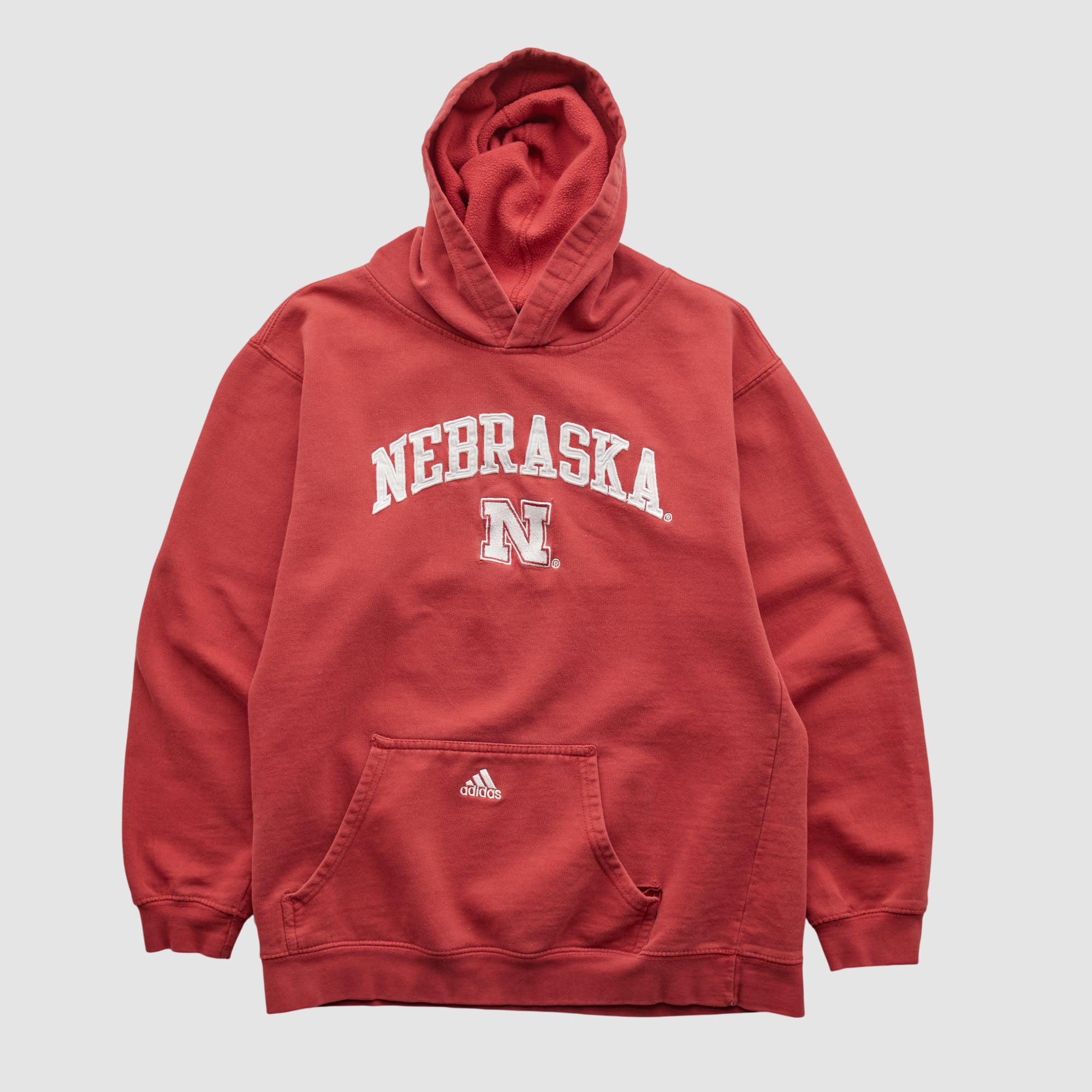 Nebraska Huskers Adidas 2010s Hooded Pullover Sweatshirt - Red - XXS