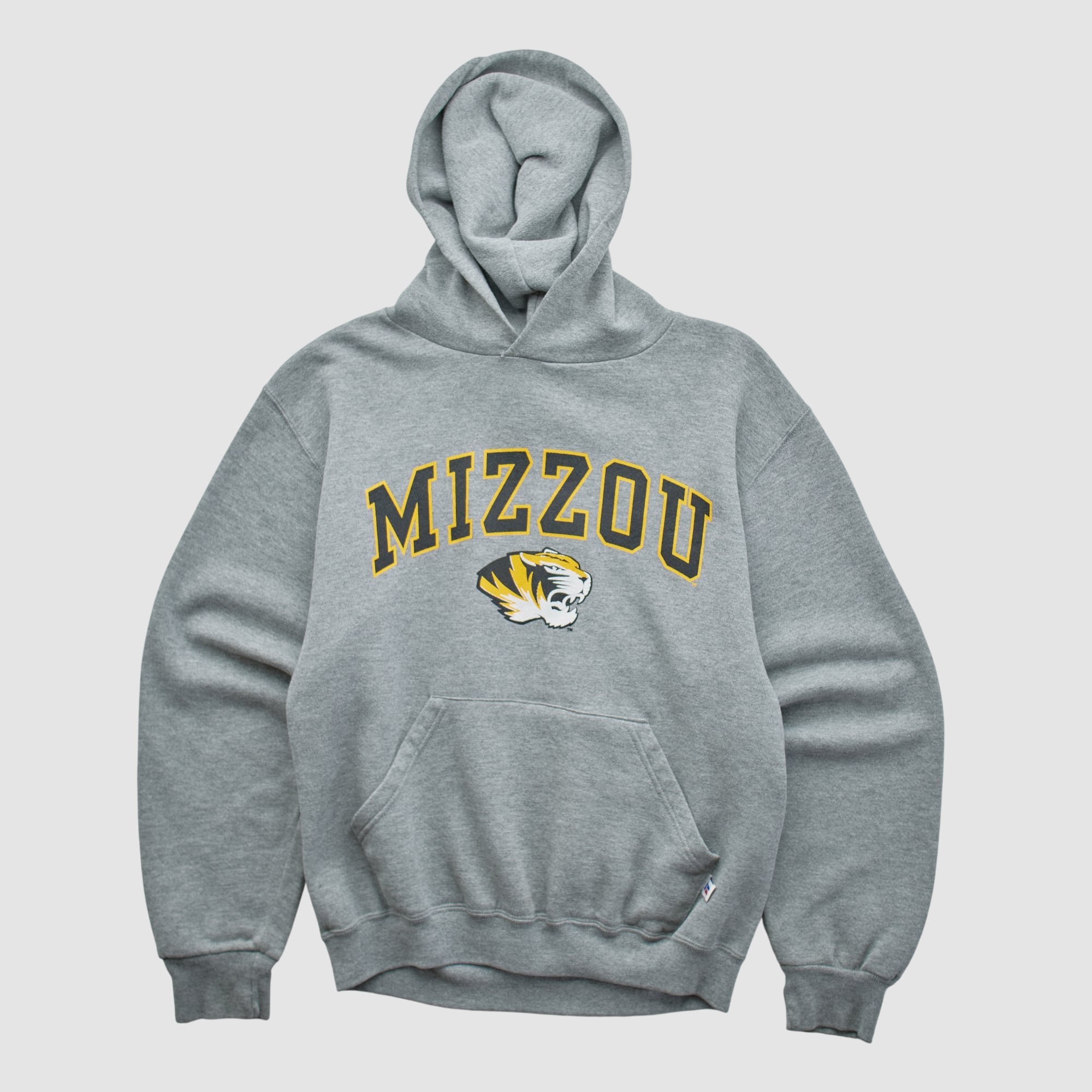 Missouri Tigers Russell 2000s Hooded Pullover Sweatshirt - Heather Gray - XS