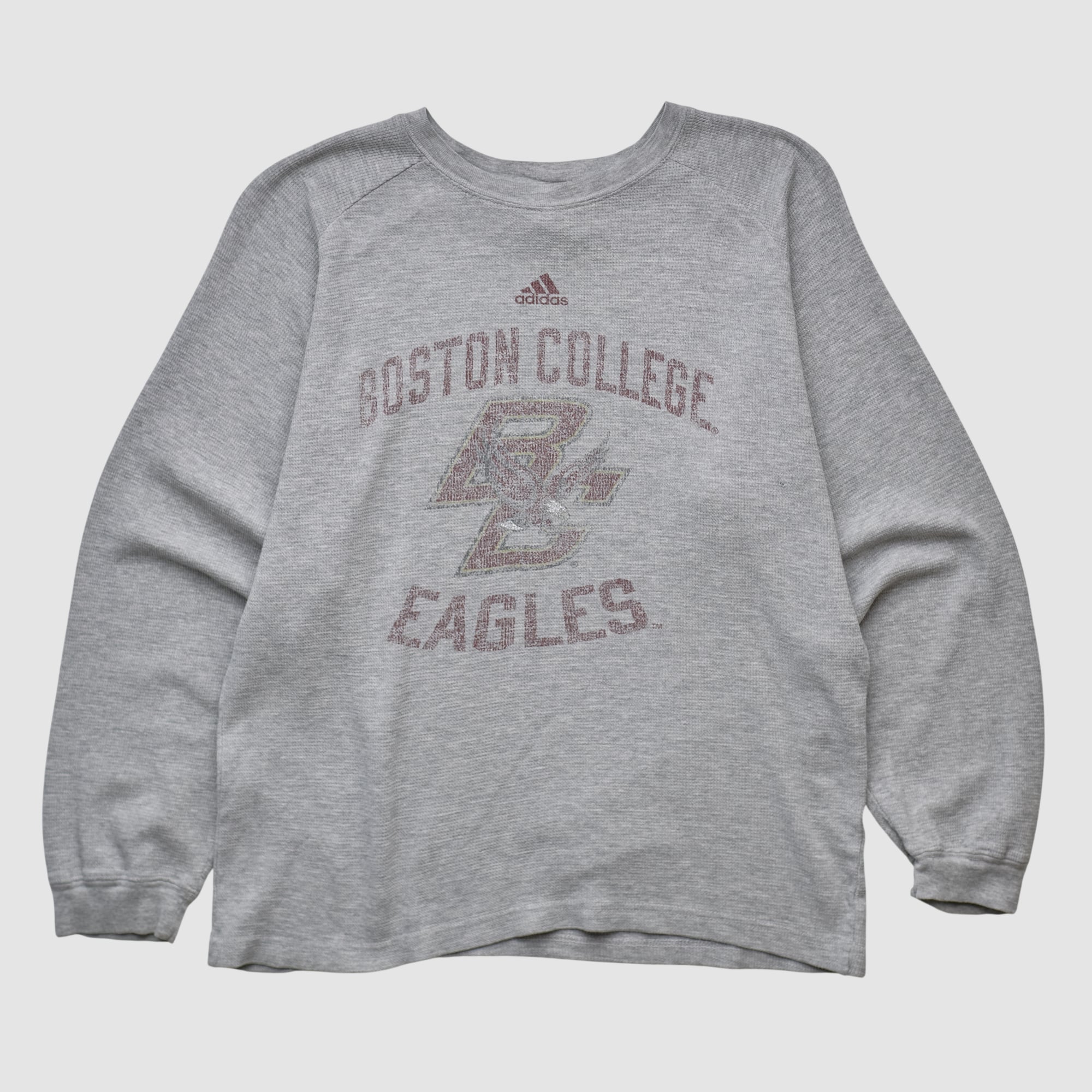 Boston College Eagles Adidas 2000s Pullover Sweatshirt - Heather Gray - XS