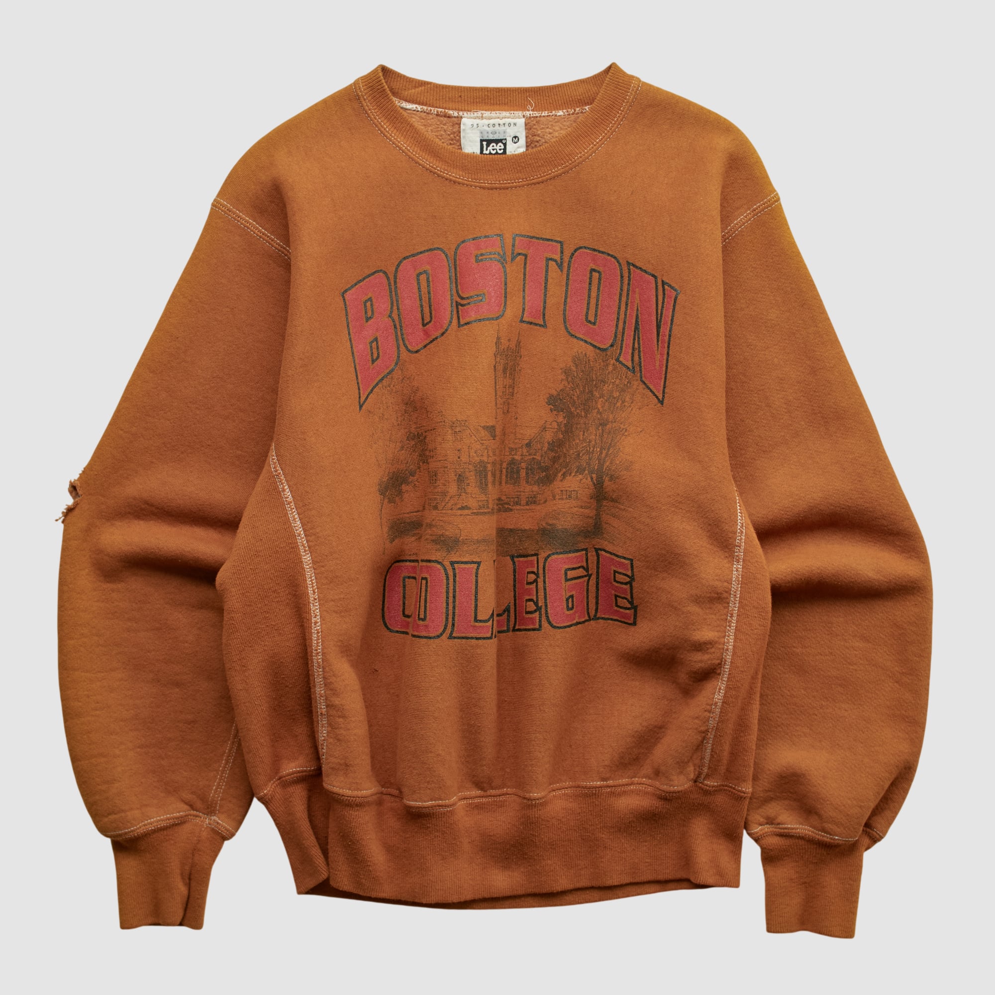Boston College Eagles Lee Apparel 90s Pullover Sweatshirt - Clay - S
