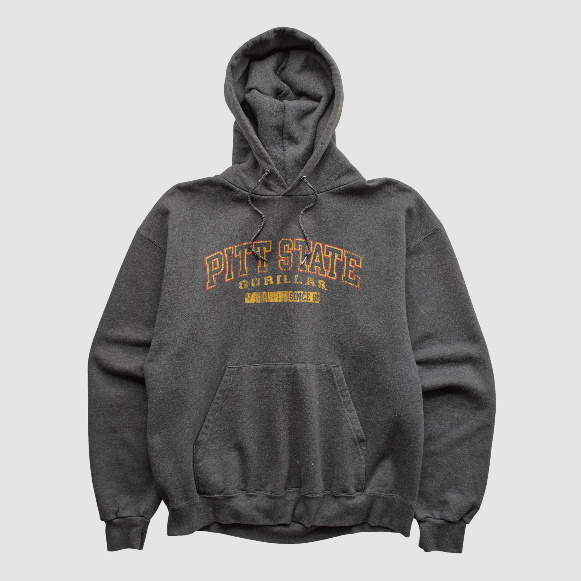 Pittsburg State Gorillas Champion 2000s Hooded Pullover Sweatshirt - Dark Heather Gray - S
