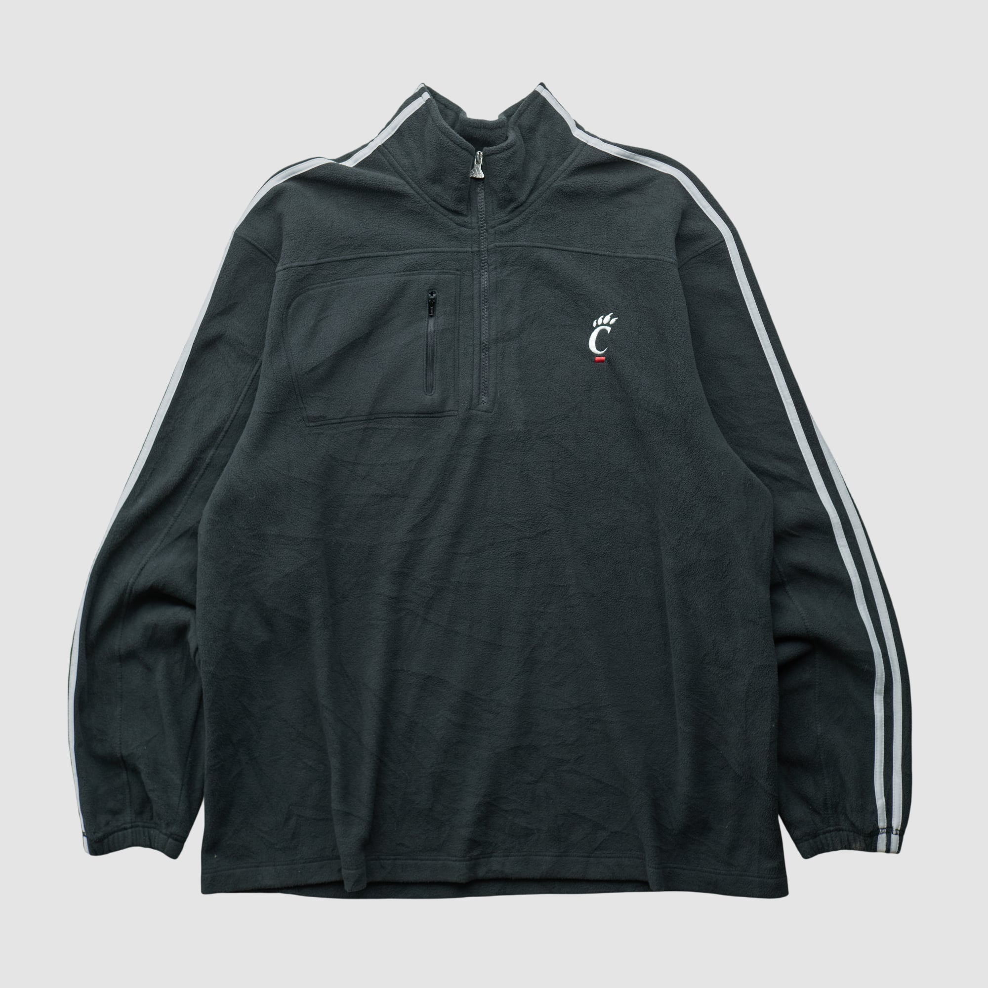 Cincinnati Bearcats Adidas 2000s 1/4 Zip Sweatshirt - Charcoal - XL