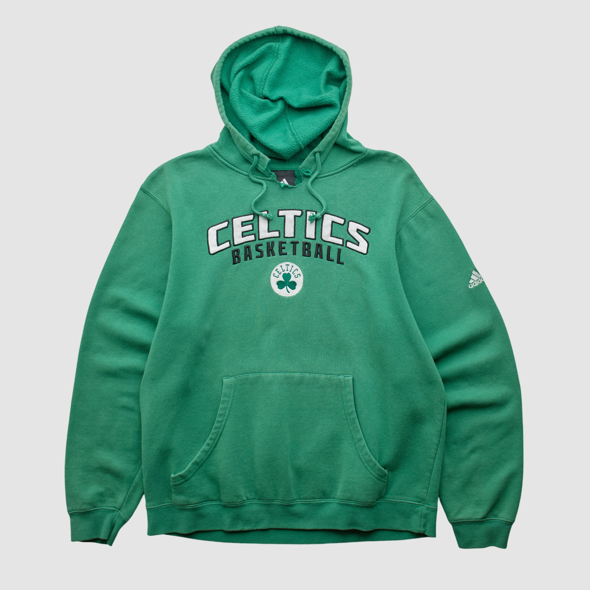 Boston Celtics Adidas 2010s Hooded Pullover Sweatshirt - Green - XS