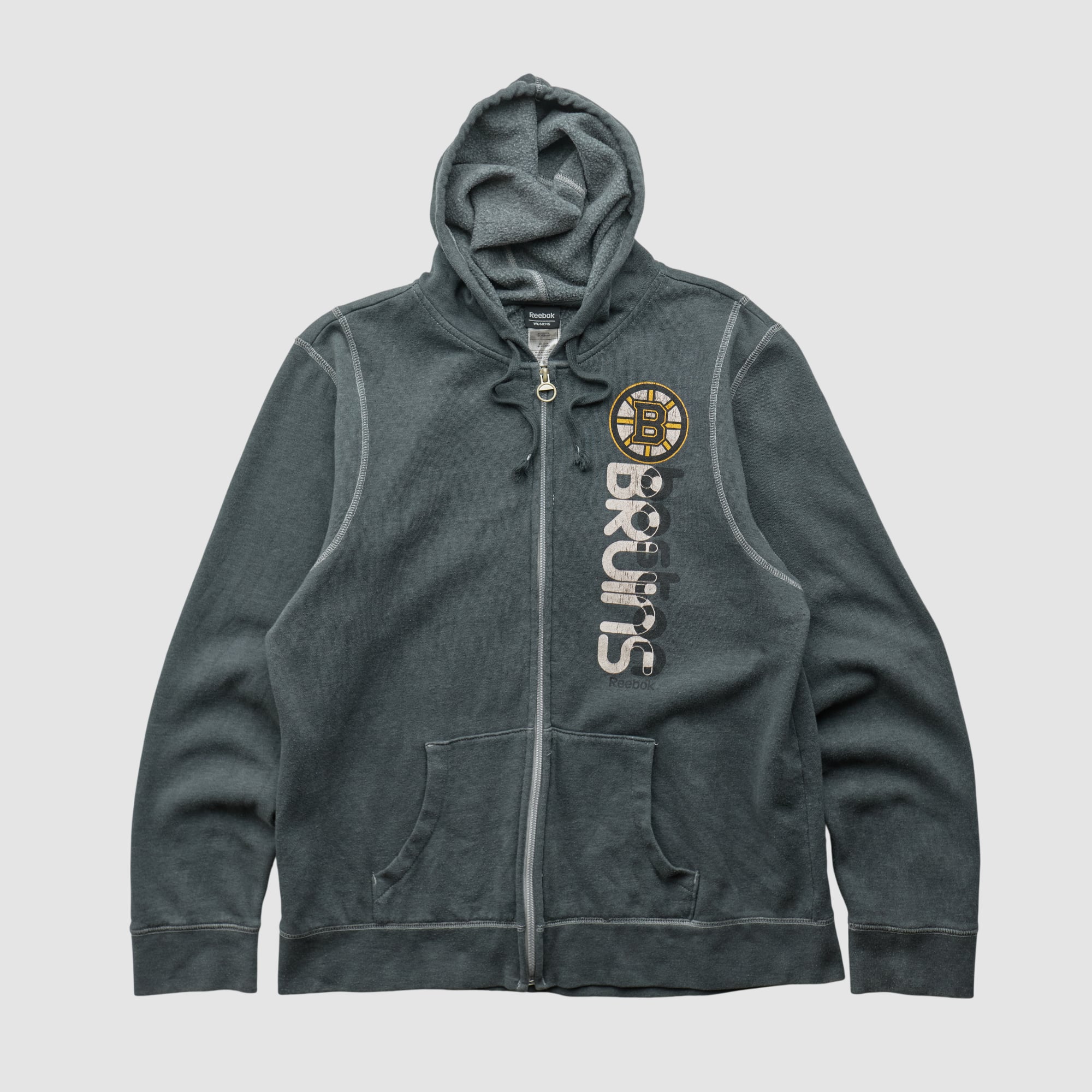 Boston Bruins Realtree 2010s Hooded Full Zip Sweatshirt - Dark Heather Gray - XS