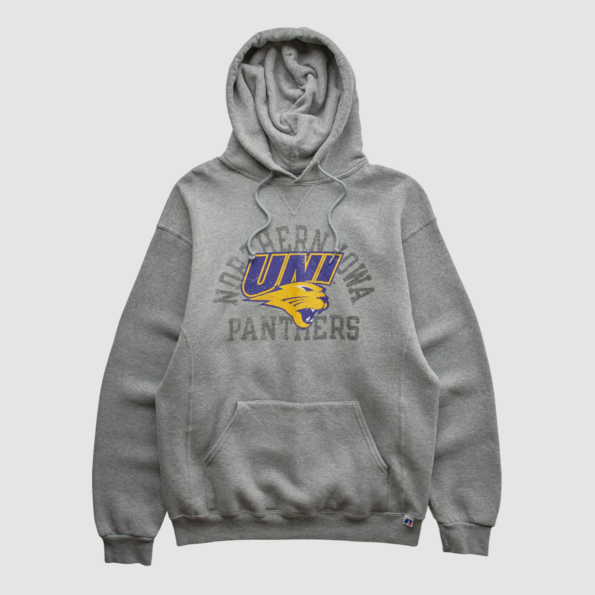 Northern Iowa Panthers Russell 2010s Hooded Pullover Sweatshirt - Heather Gray - S