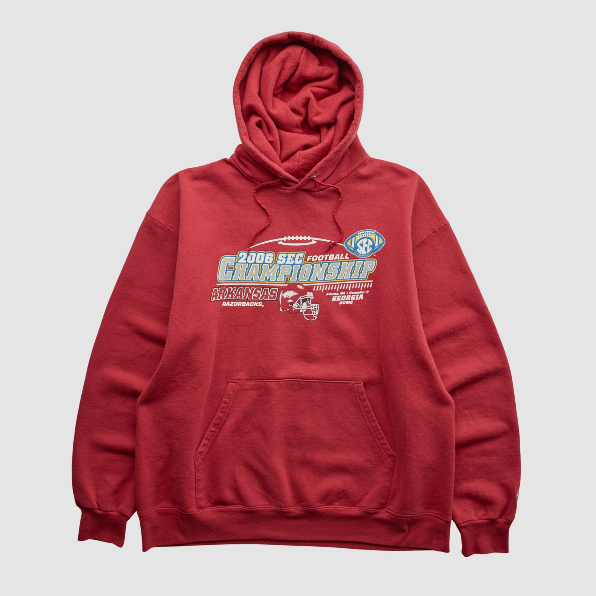 Arkansas Razorbacks Champion 2006 Hooded Pullover Sweatshirt - Red - S