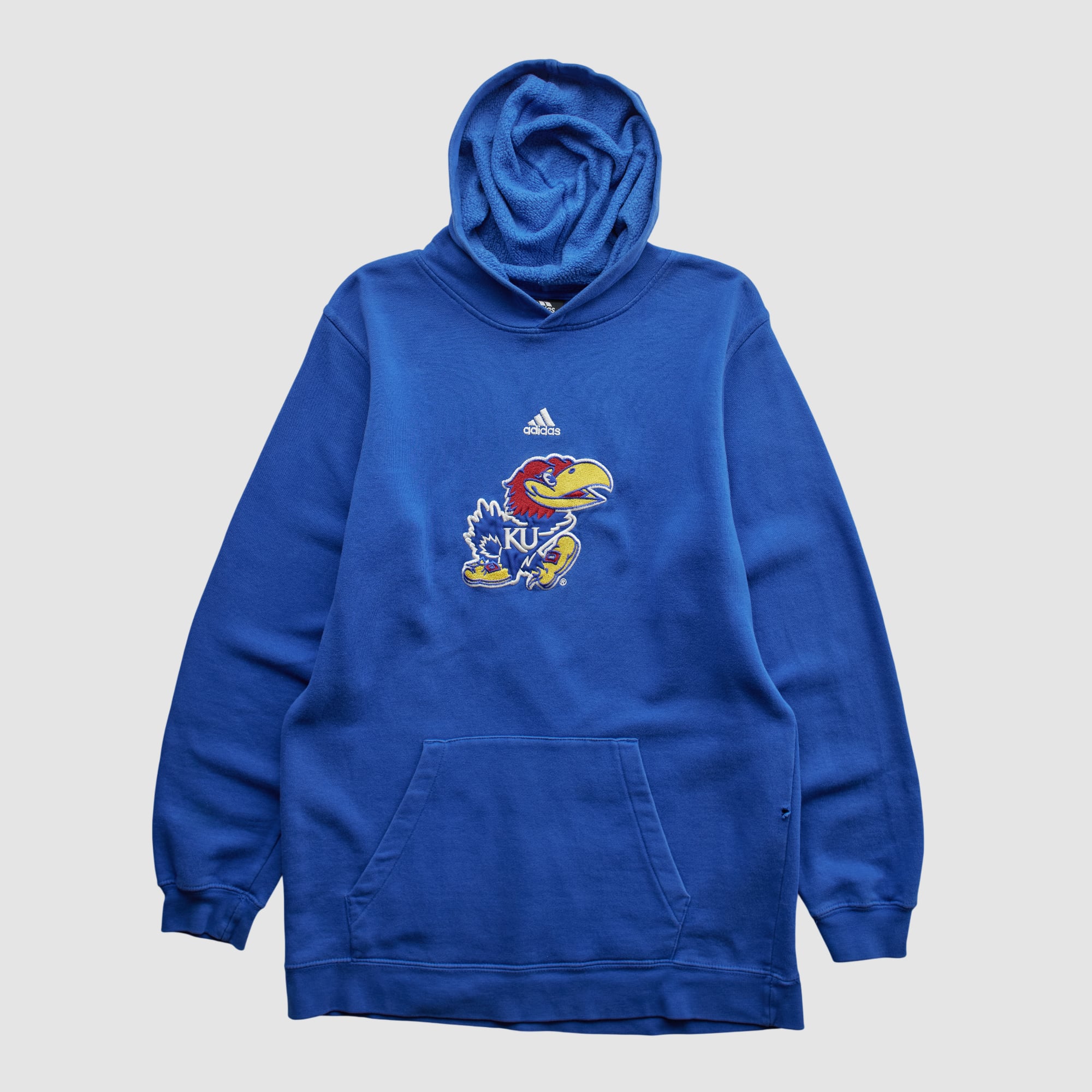 Kansas Jayhawks Adidas 2010s Hooded Pullover Sweatshirt - Blue - S