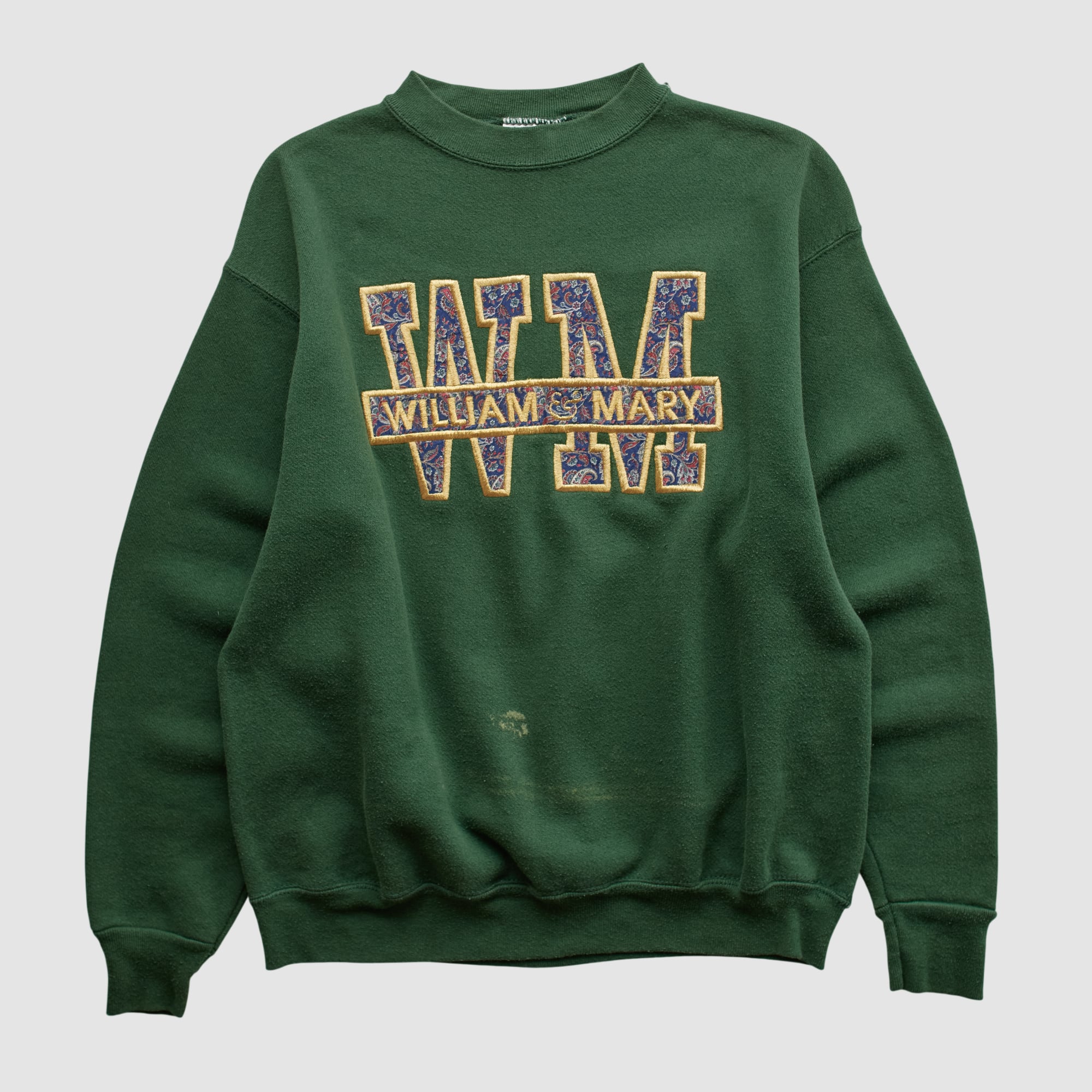 William & Mary Tribe Velva Sheen 90s Pullover Sweatshirt - Green - XS