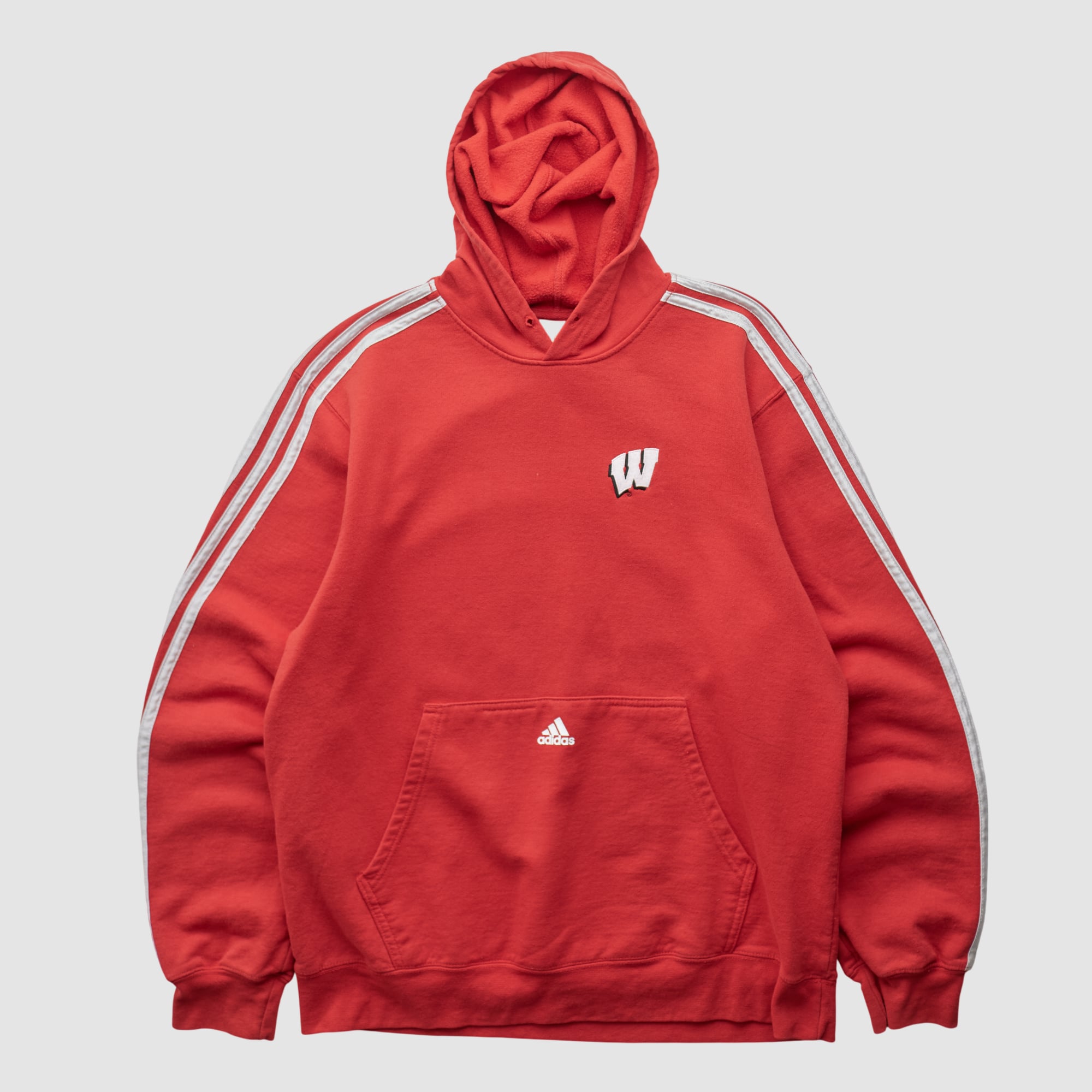 Wisconsin Badgers Adidas 2000s Hooded Pullover Sweatshirt - Red - S