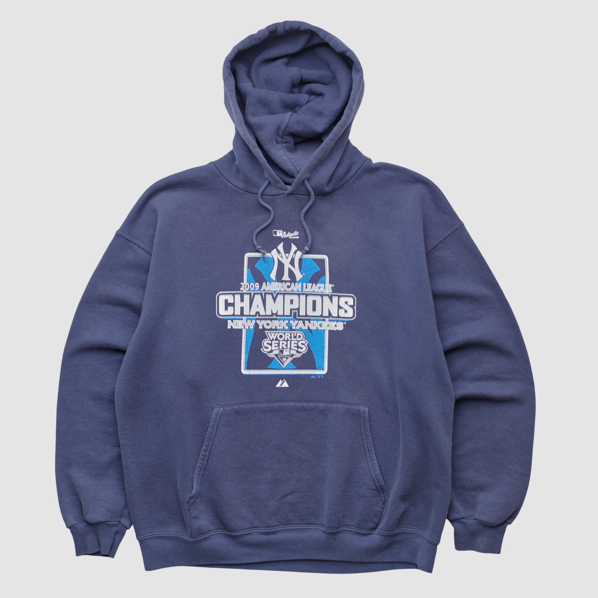 New York Yankees Majestic 2009 Hooded Pullover Sweatshirt - Navy - XS
