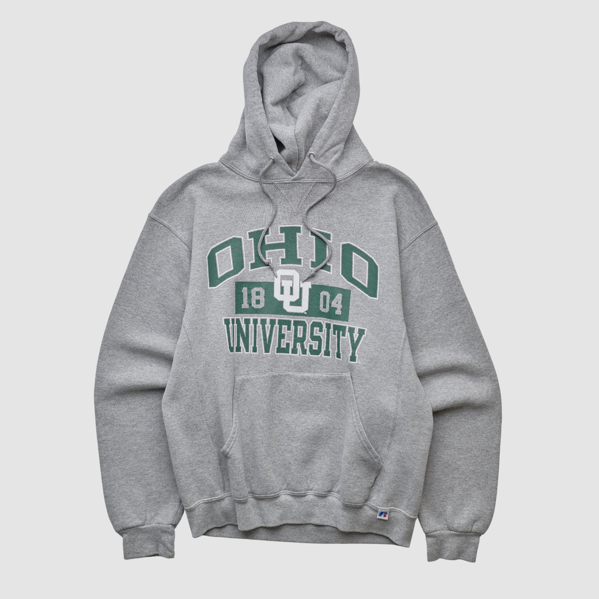 Ohio Bobcats Russell 2010s Hooded Pullover Sweatshirt - Heather Gray - XS