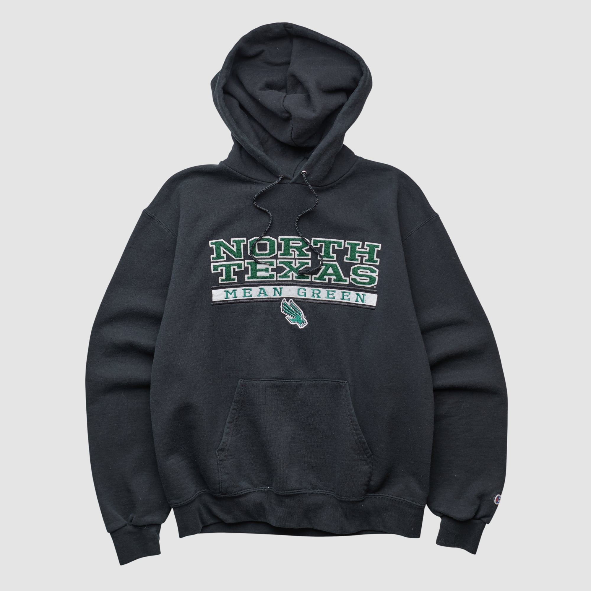 North Texas Mean Green Champion 2000s Hooded Pullover Sweatshirt - Black - S