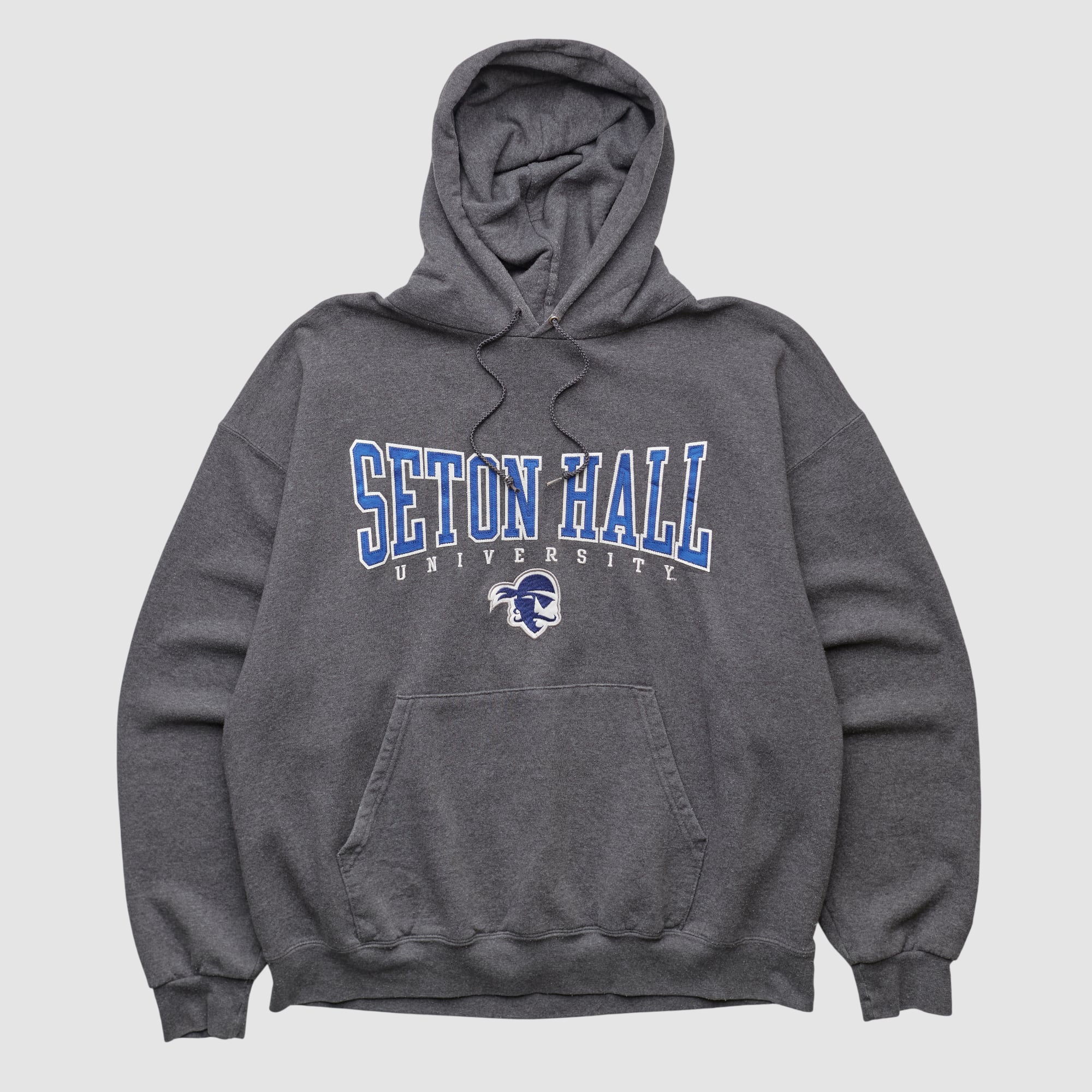 Seton Hall Pirates Champion 2010s Hooded Pullover Sweatshirt - Dark Heather Gray - M