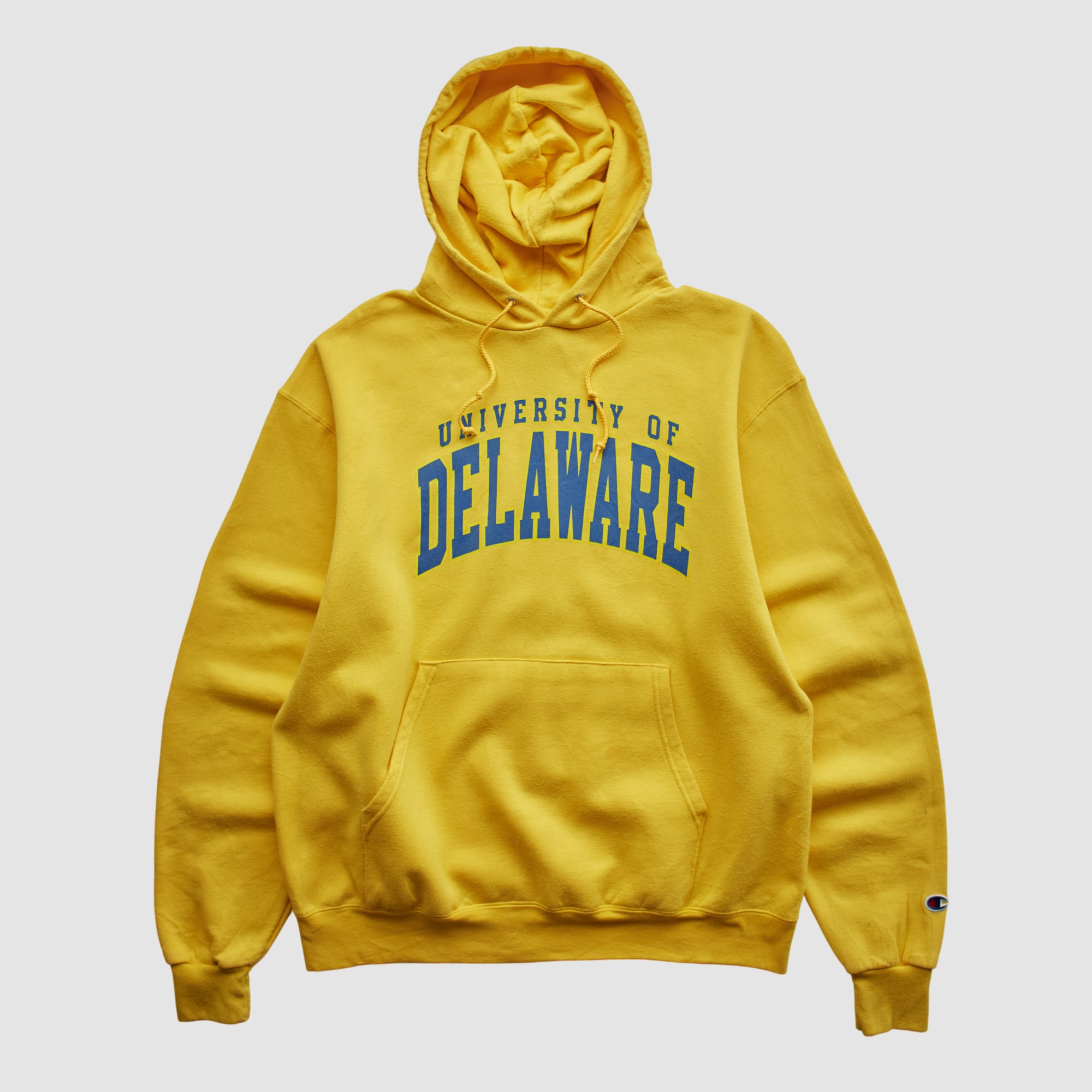 Delaware Fightin' Blue Hens Champion 2000s Hooded Pullover Sweatshirt - Yellow - S