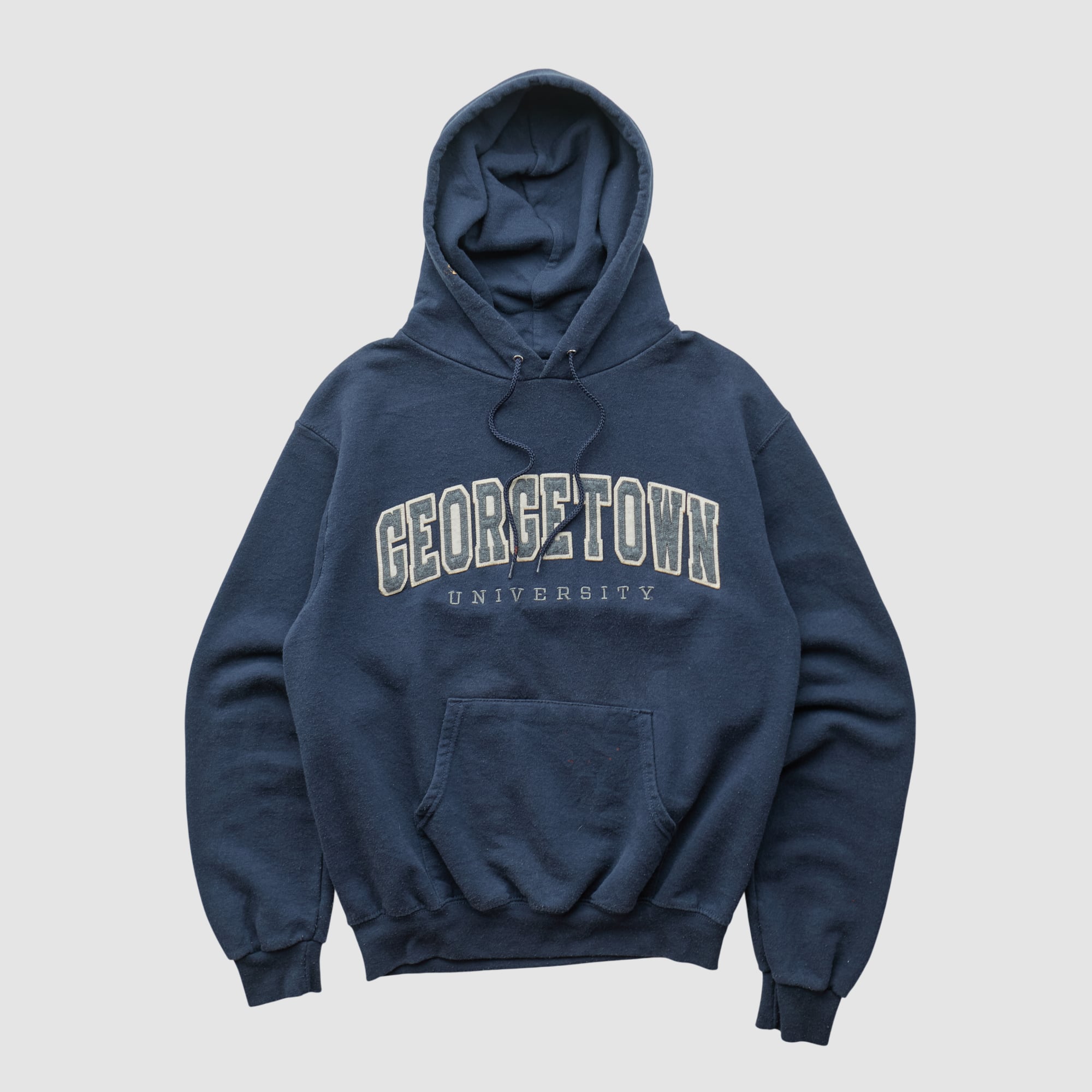 Georgetown Hoyas Champion 2000s Hooded Pullover Sweatshirt - Navy - XS