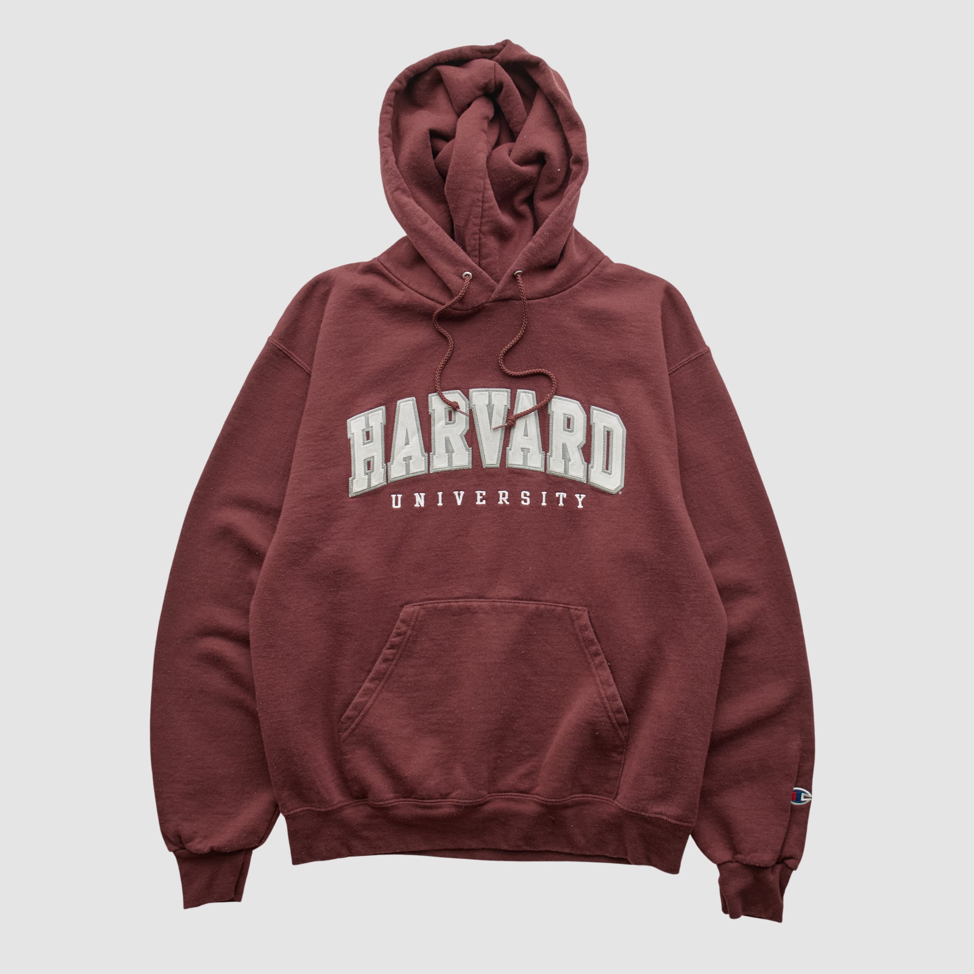 Harvard Crimson Champion 2000s Hooded Pullover Sweatshirt - Maroon - XS