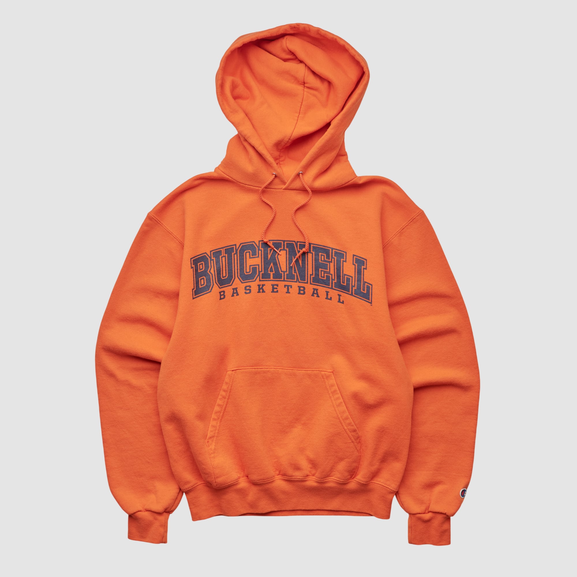 Bucknell Bison Champion 2000s Hooded Pullover Sweatshirt - Orange - XS